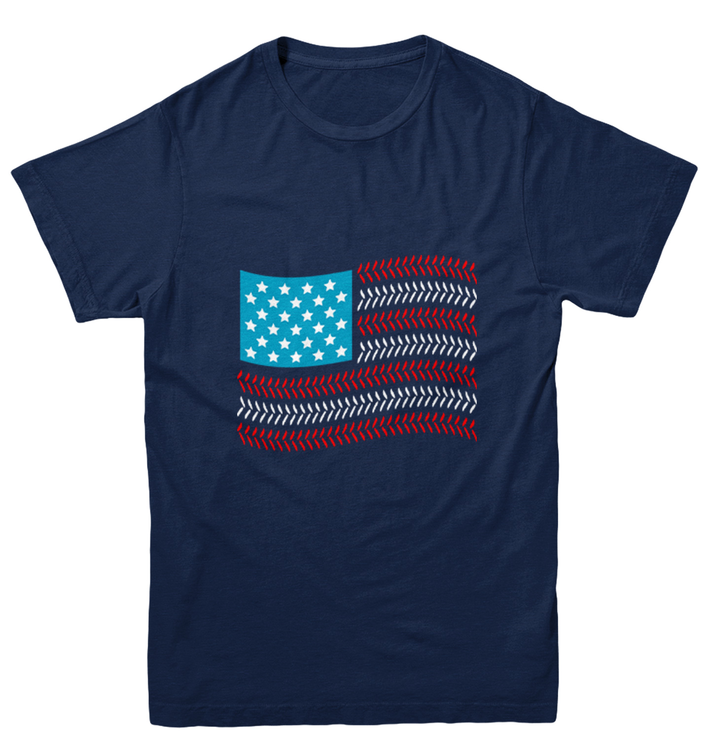 USA Flag With Baseball Seams - Sports Stars & Stripes Youth T-Shirt - Picture 7 of 20