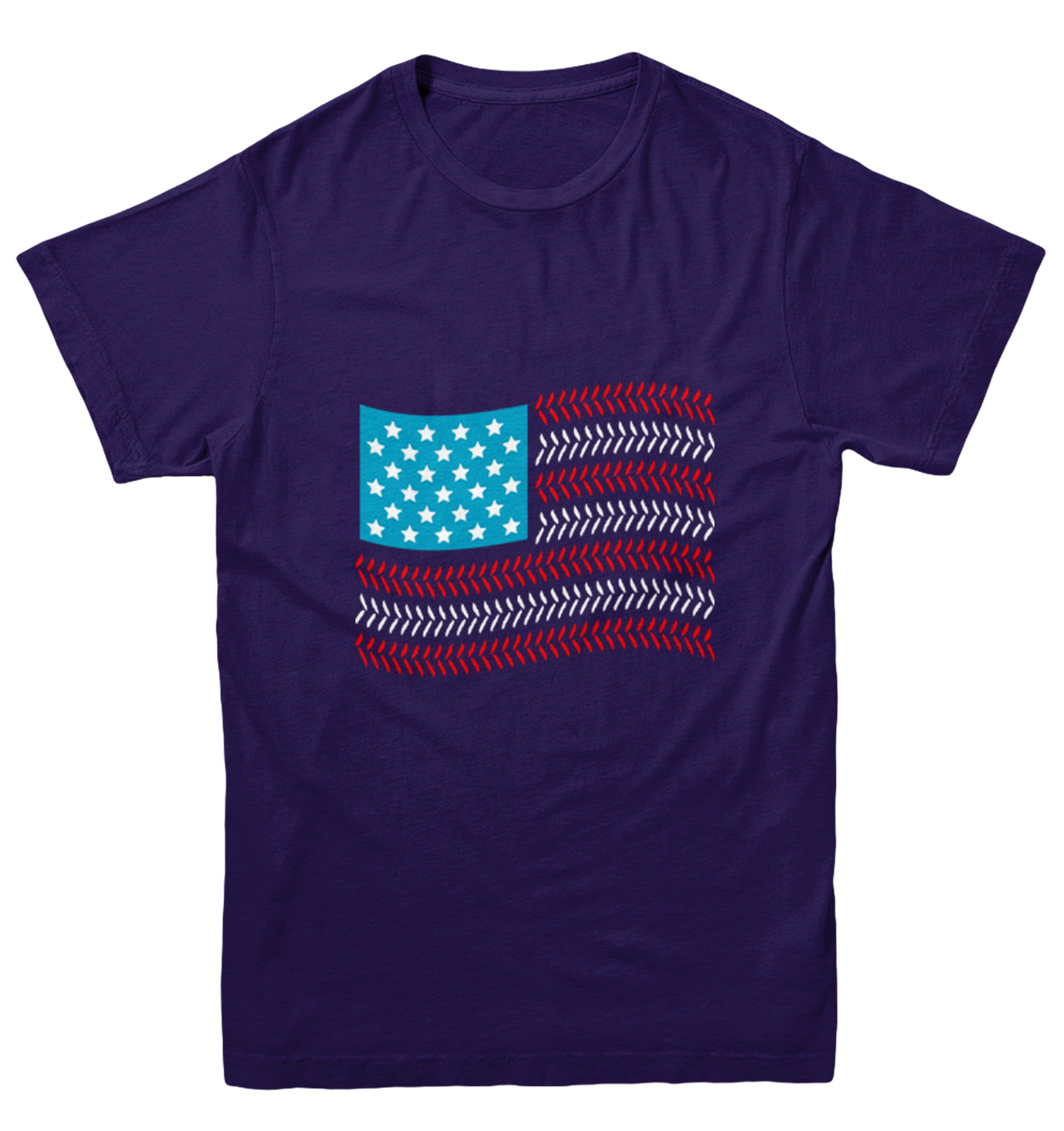 USA Flag With Baseball Seams - Sports Stars & Stripes Youth T-Shirt - Picture 10 of 20