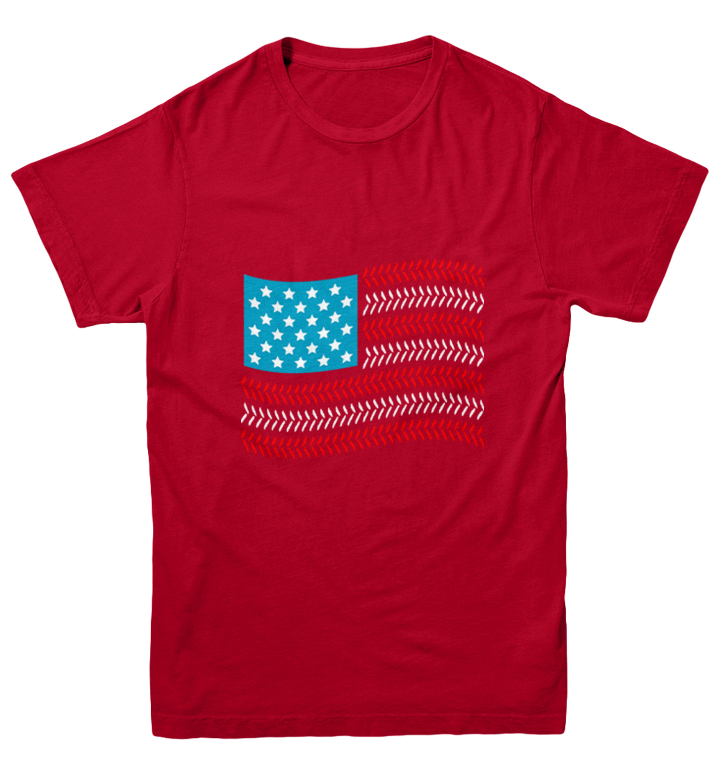 USA Flag With Baseball Seams - Sports Stars & Stripes Youth T-Shirt - Picture 11 of 20
