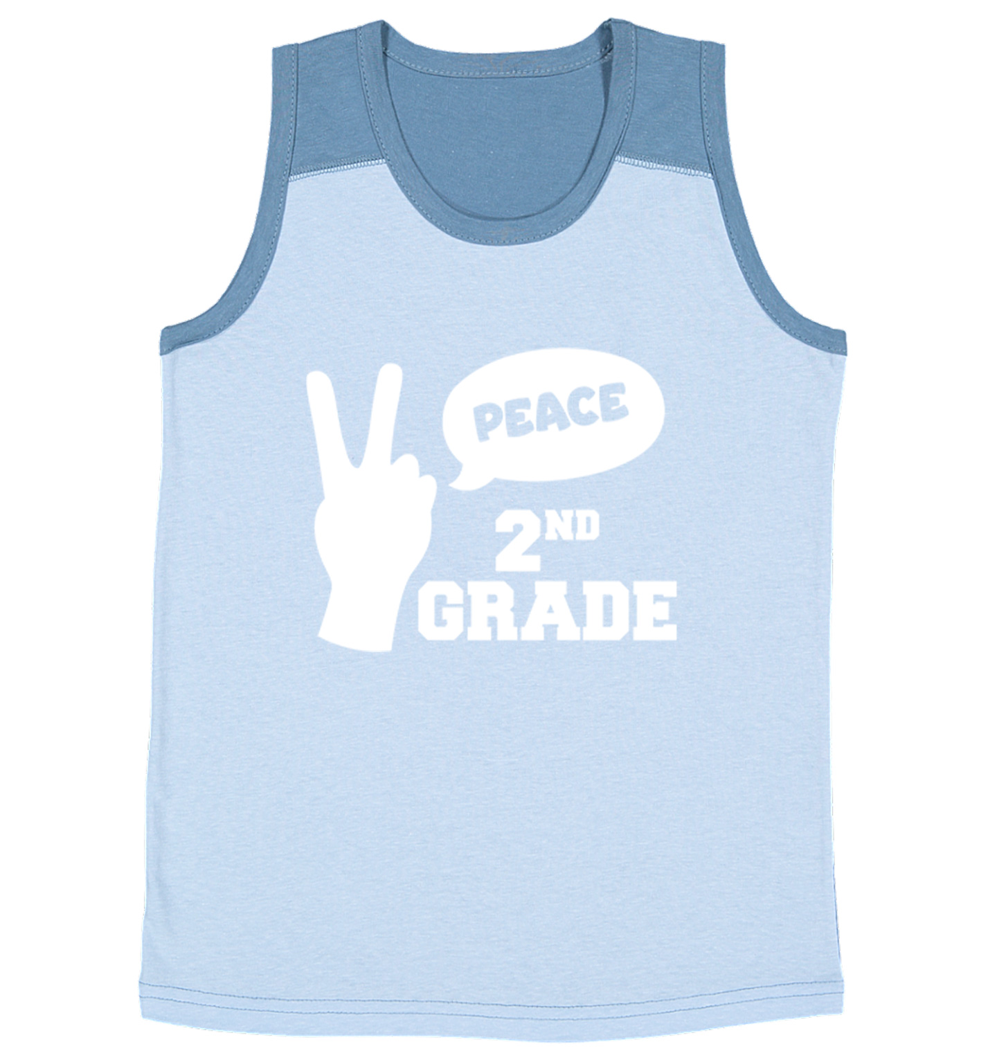 Peace Second Grade - Peace Sign Graduation Celebration Youth Contrast Tank Top - Picture 4 of 7
