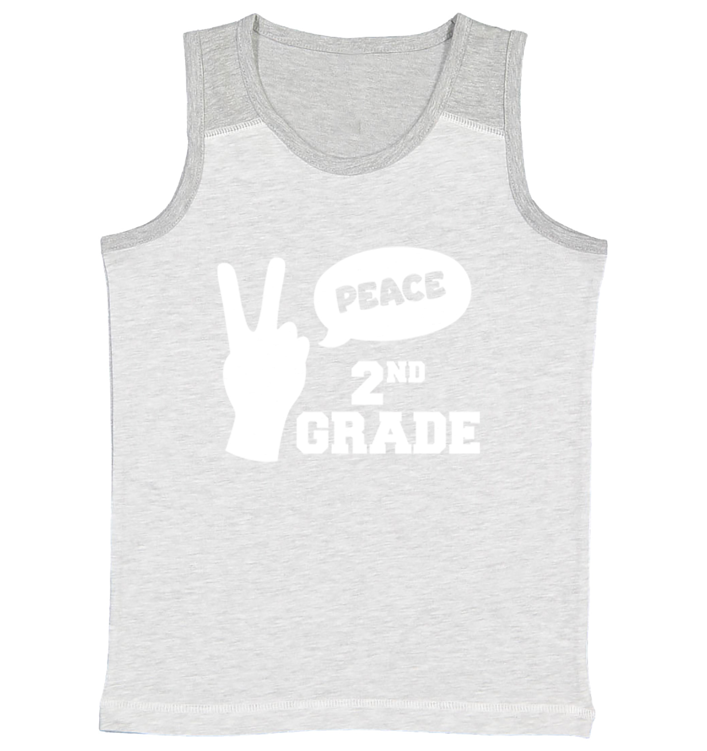 Peace Second Grade - Peace Sign Graduation Celebration Youth Contrast Tank Top - Picture 5 of 7