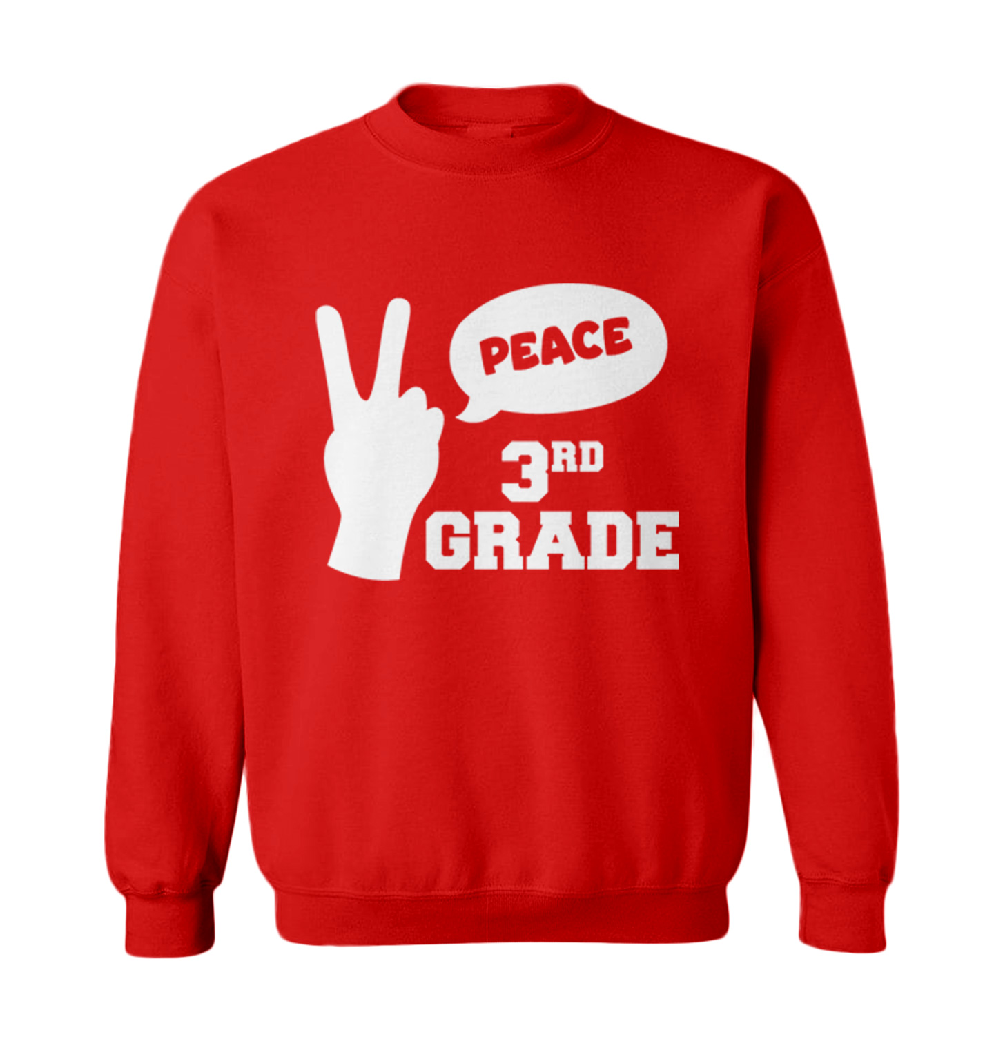 Peace Third Grade - Peace Sign Graduation Celebrate Toddler Crewneck Sweater - Picture 7 of 8
