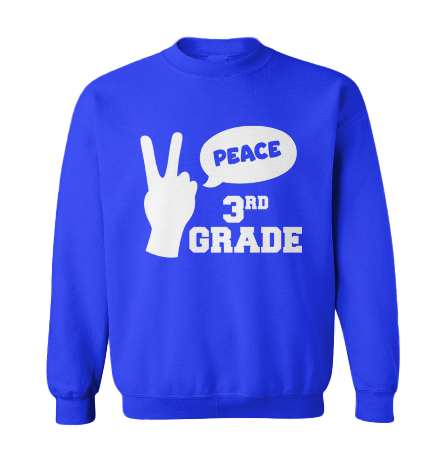 Peace Third Grade - Peace Sign Graduation Celebrate Toddler Crewneck Sweater - Picture 8 of 8