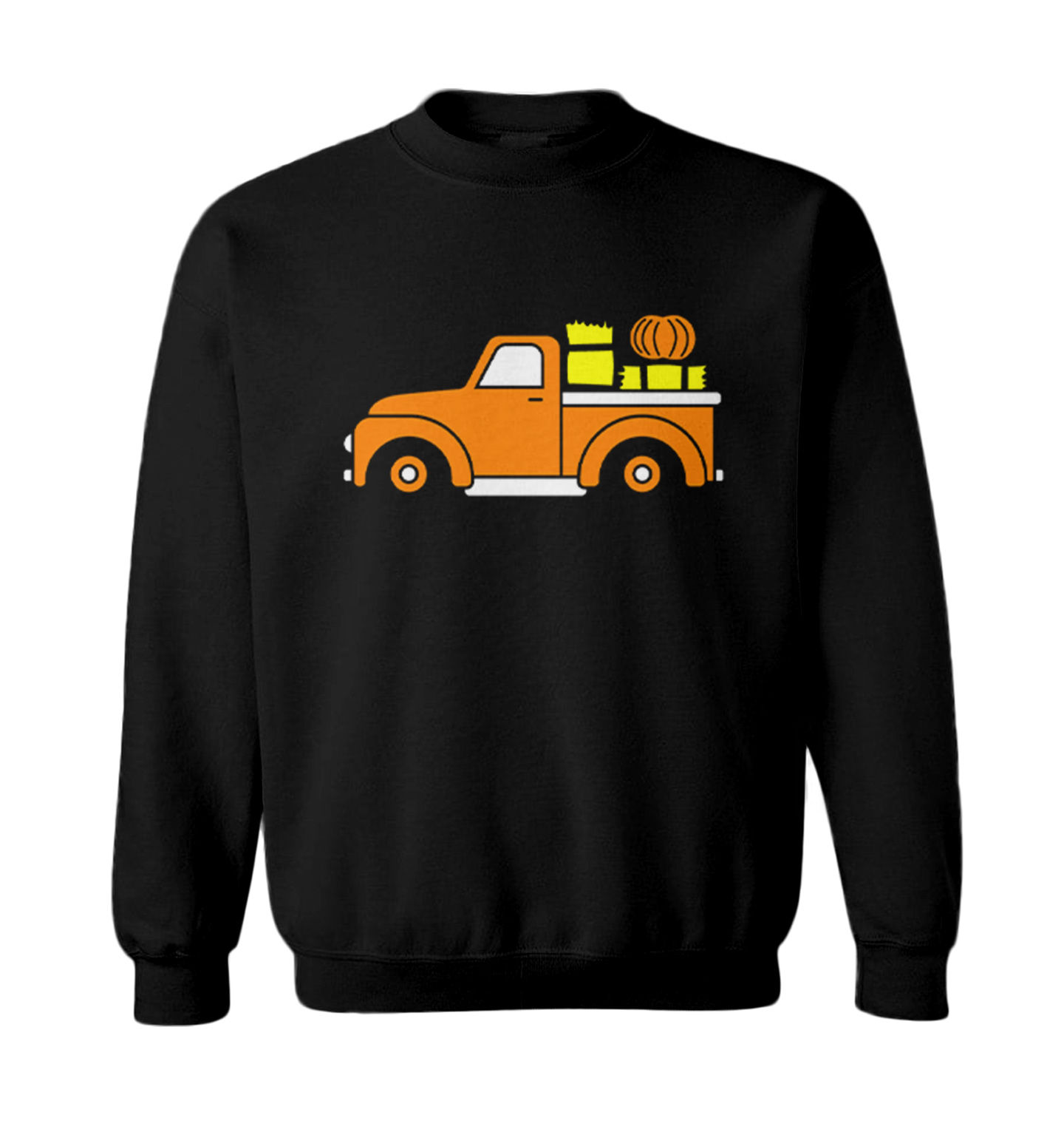 Fall Pickup Truck - Hay Ride Pumpkins Festive Halloween Toddler Crewneck Sweater - Picture 2 of 8