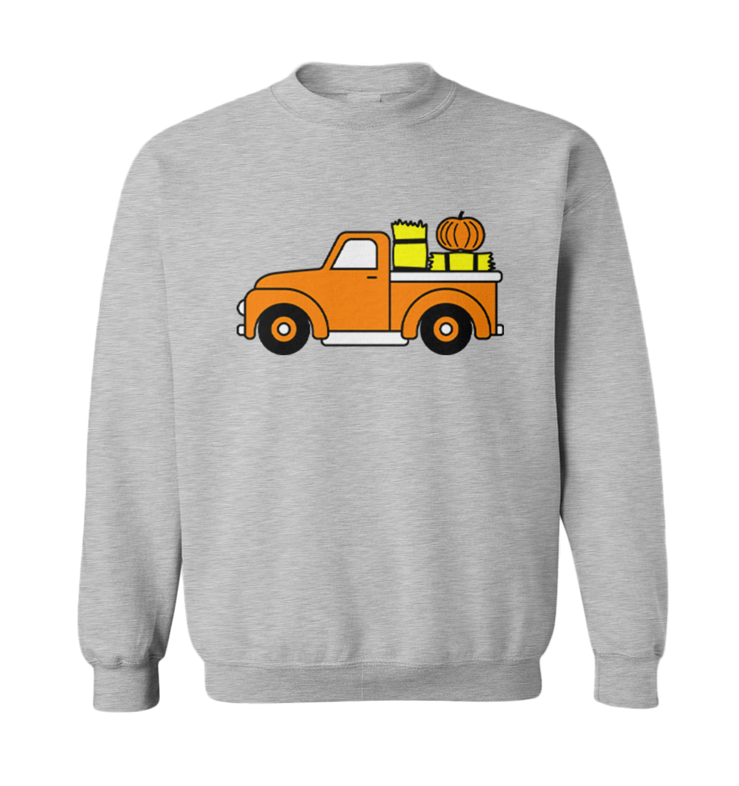 Fall Pickup Truck - Hay Ride Pumpkins Festive Halloween Toddler Crewneck Sweater - Picture 4 of 8
