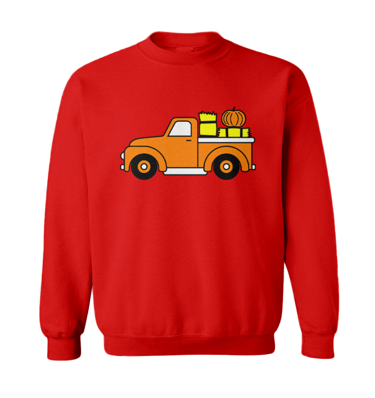 Fall Pickup Truck - Hay Ride Pumpkins Festive Halloween Toddler Crewneck Sweater - Picture 7 of 8