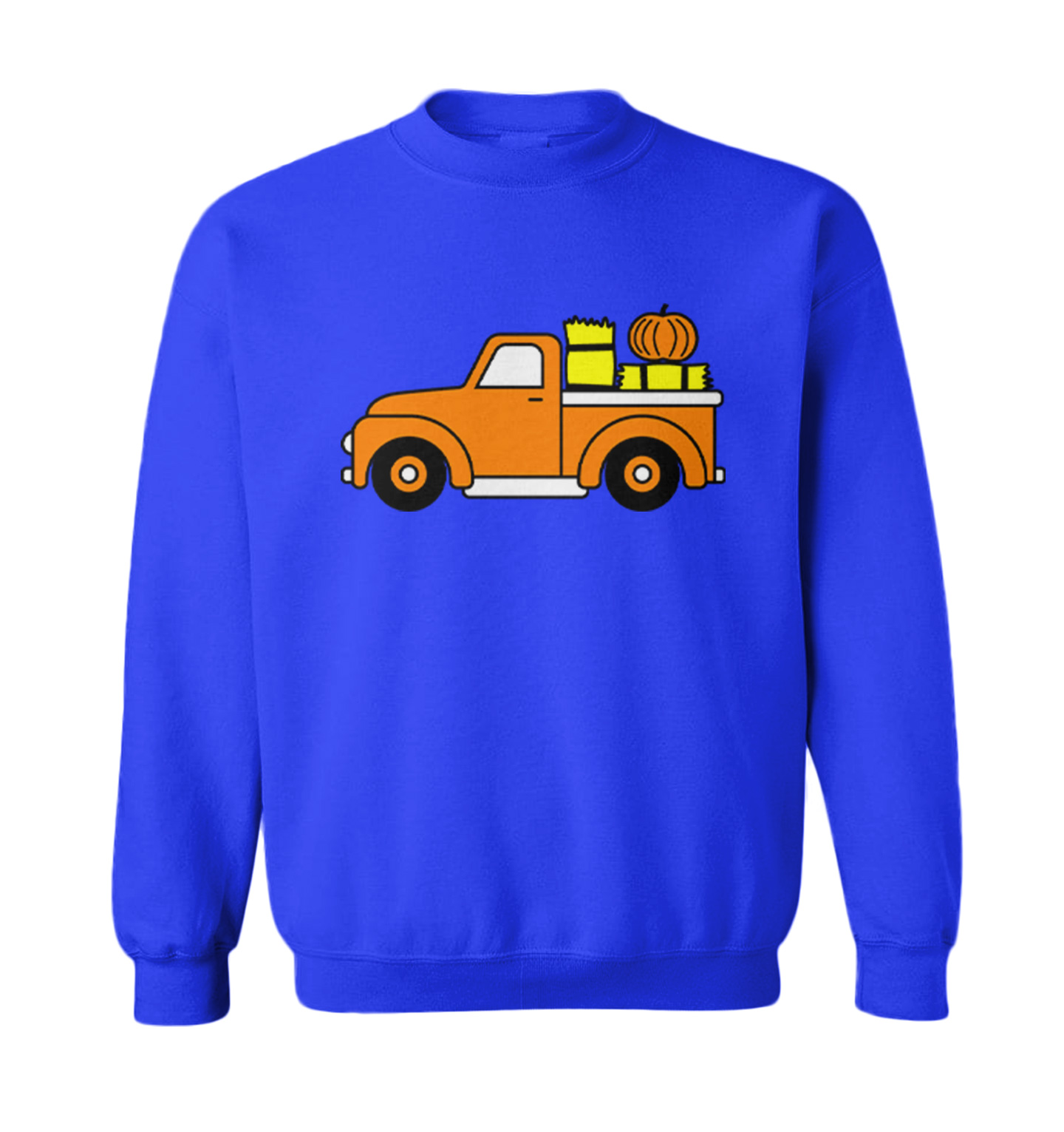 Fall Pickup Truck - Hay Ride Pumpkins Festive Halloween Toddler Crewneck Sweater - Picture 8 of 8