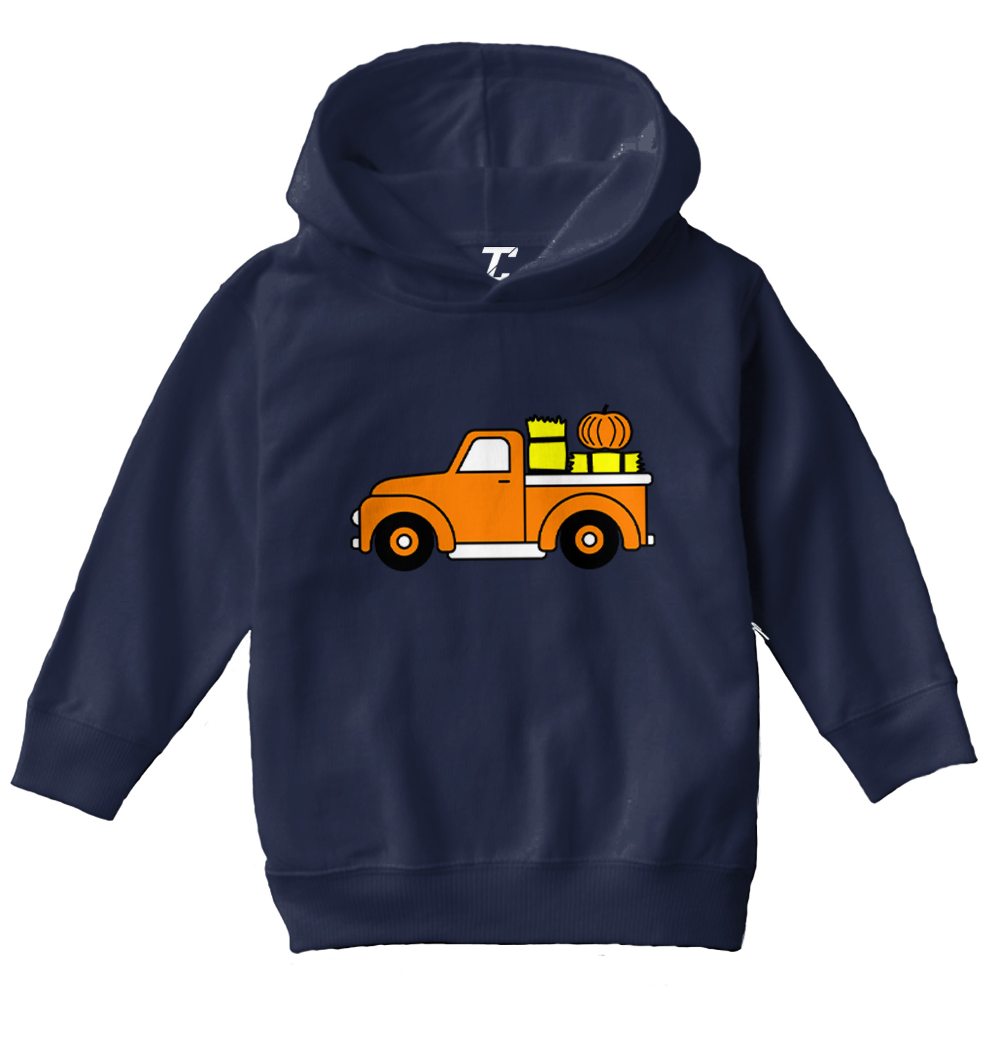 Fall Pickup Truck - Hay Ride Pumpkins Festive Halloween Toddler/Youth Hoodie - Picture 7 of 12