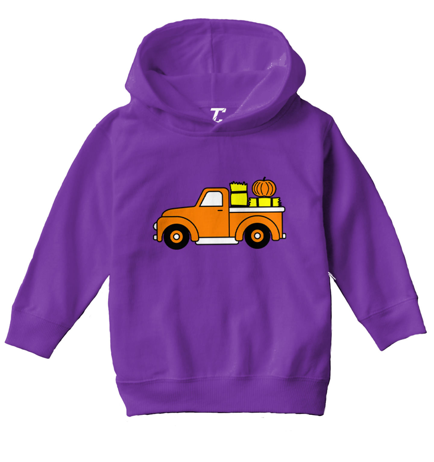 Fall Pickup Truck - Hay Ride Pumpkins Festive Halloween Toddler/Youth Hoodie - Picture 9 of 12