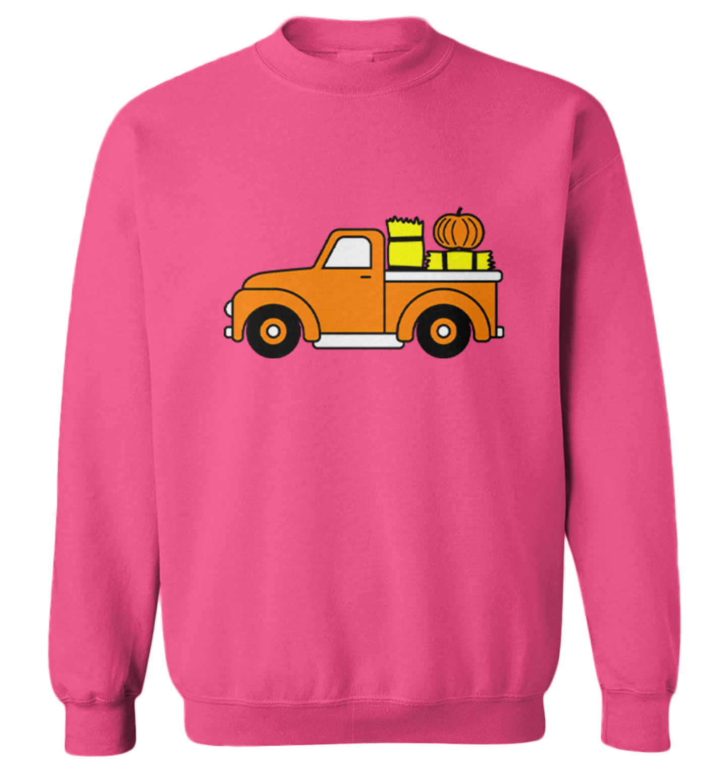 Fall Pickup Truck - Hay Ride Pumpkins Festive Halloween Toddler Crewneck Sweater - Picture 6 of 8