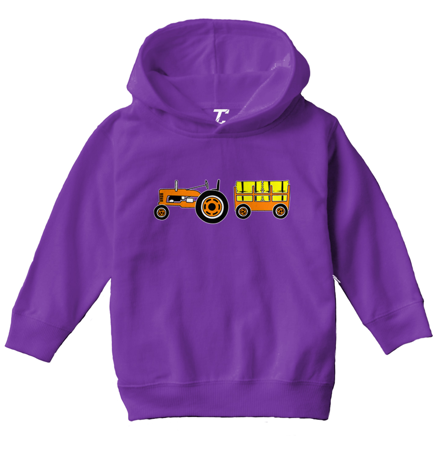 Fall Tractor & Wagon - Hay Rides Pumpkin Picking Toddler/Youth Hoodie - Picture 9 of 12
