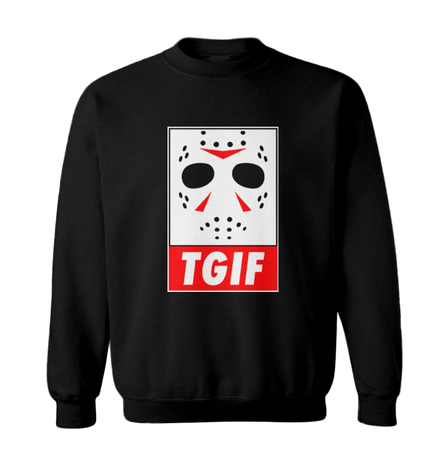 TGIF - Thank God It's Friday Halloween Mask Jason Scary Toddler Crewneck Sweater - Picture 2 of 8