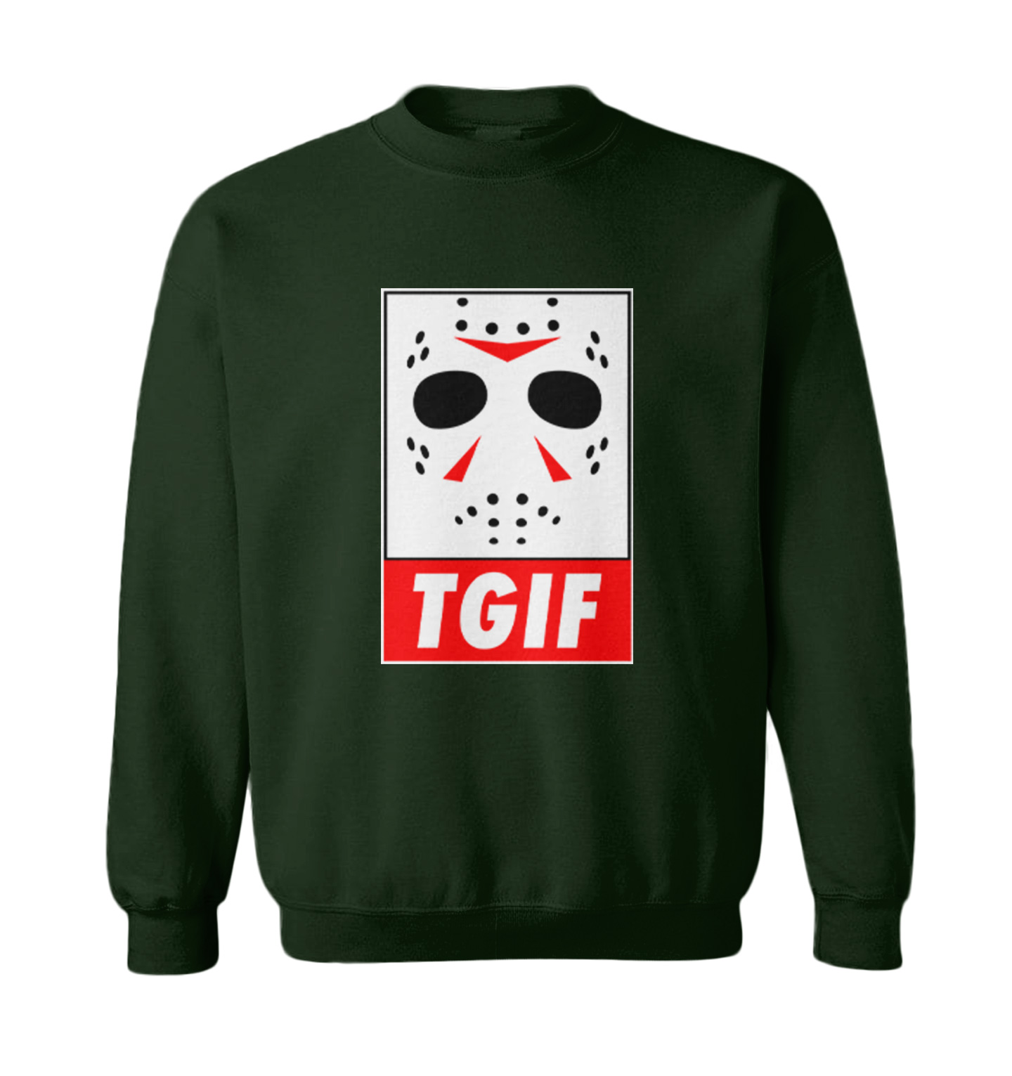 TGIF - Thank God It's Friday Halloween Mask Jason Scary Toddler Crewneck Sweater - Picture 3 of 8