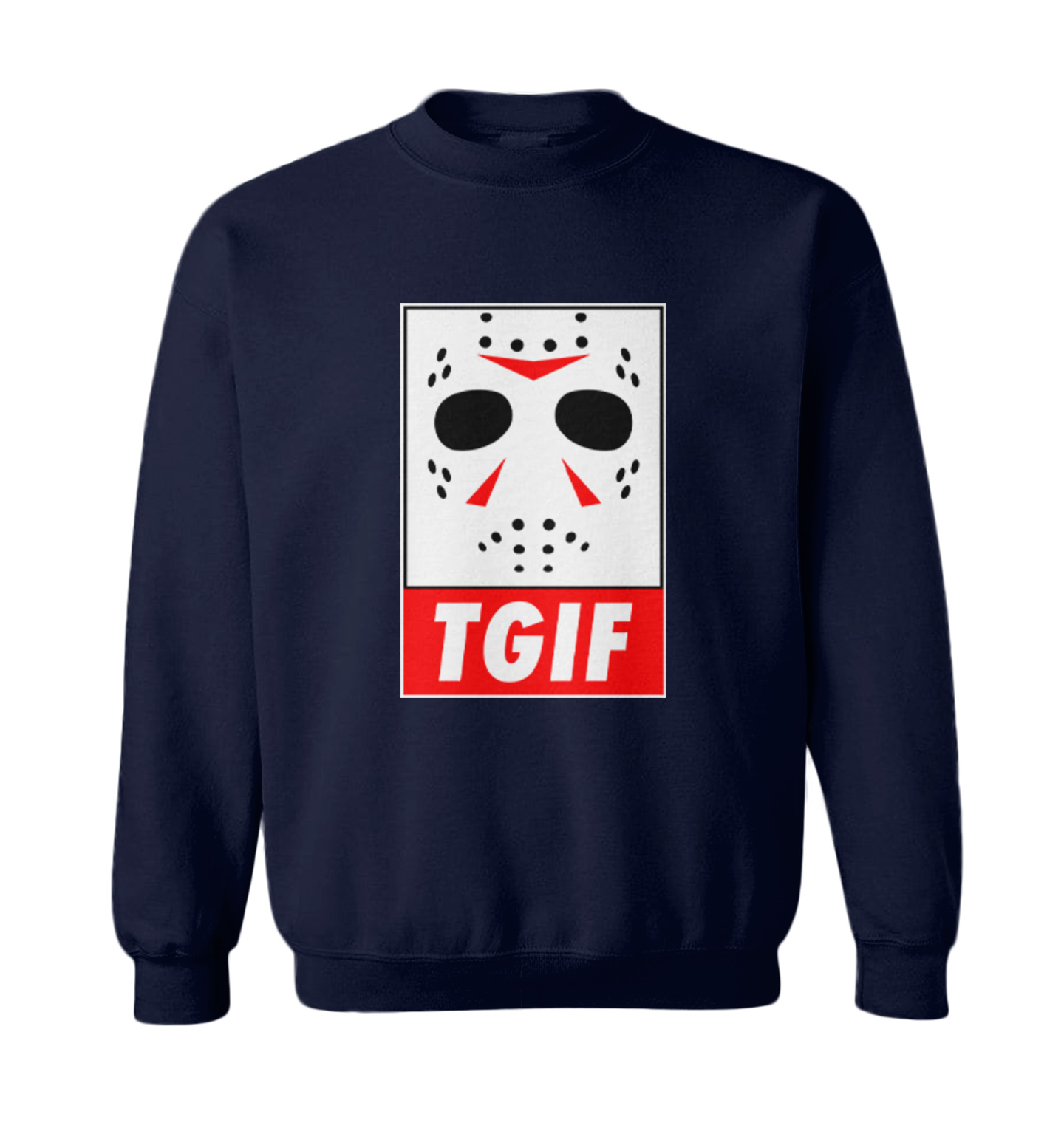 TGIF - Thank God It's Friday Halloween Mask Jason Scary Toddler Crewneck Sweater - Picture 5 of 8