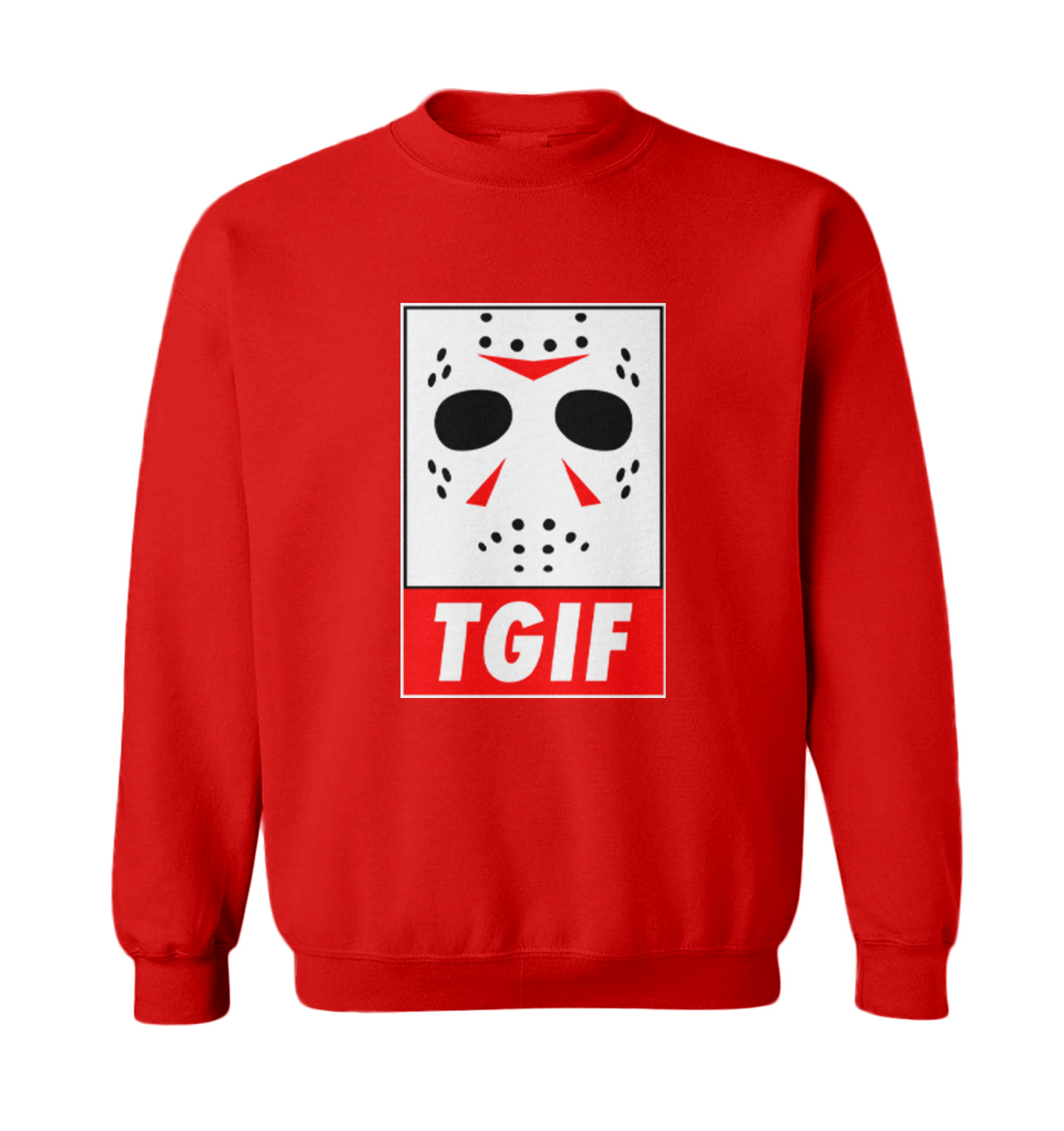 TGIF - Thank God It's Friday Halloween Mask Jason Scary Toddler Crewneck Sweater - Picture 7 of 8