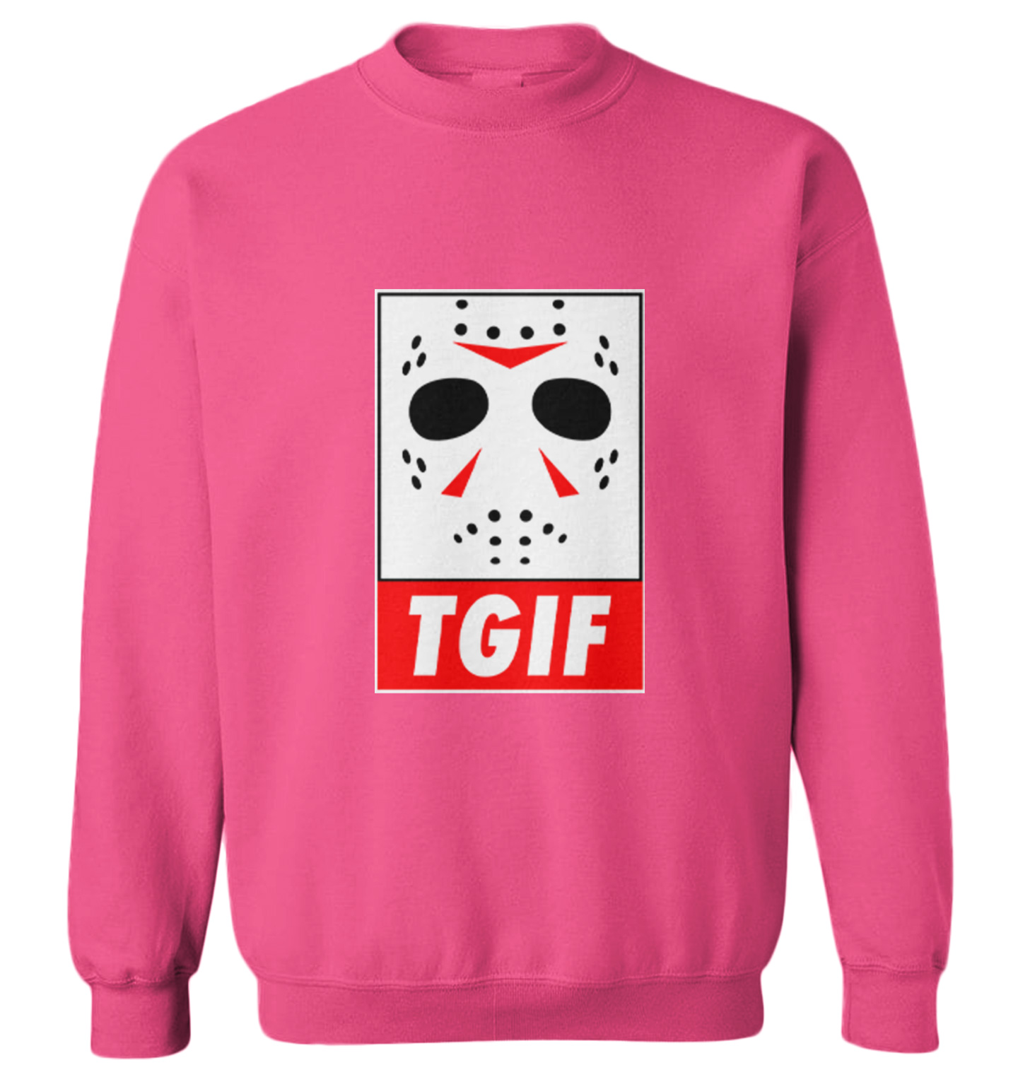 TGIF - Thank God It's Friday Halloween Mask Jason Scary Toddler Crewneck Sweater - Picture 6 of 8