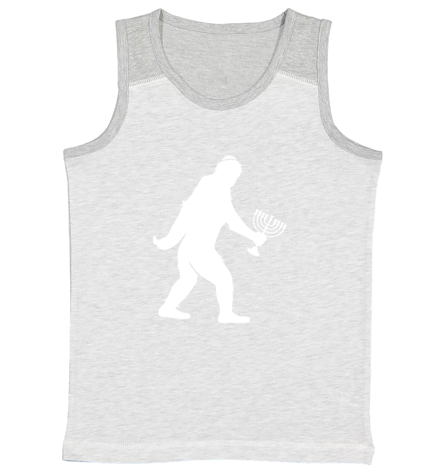 Jewish Bigfoot - Sasquatch Judaism Hanukkah Holiday Youth Contrast Tank Top - Picture 5 of 7