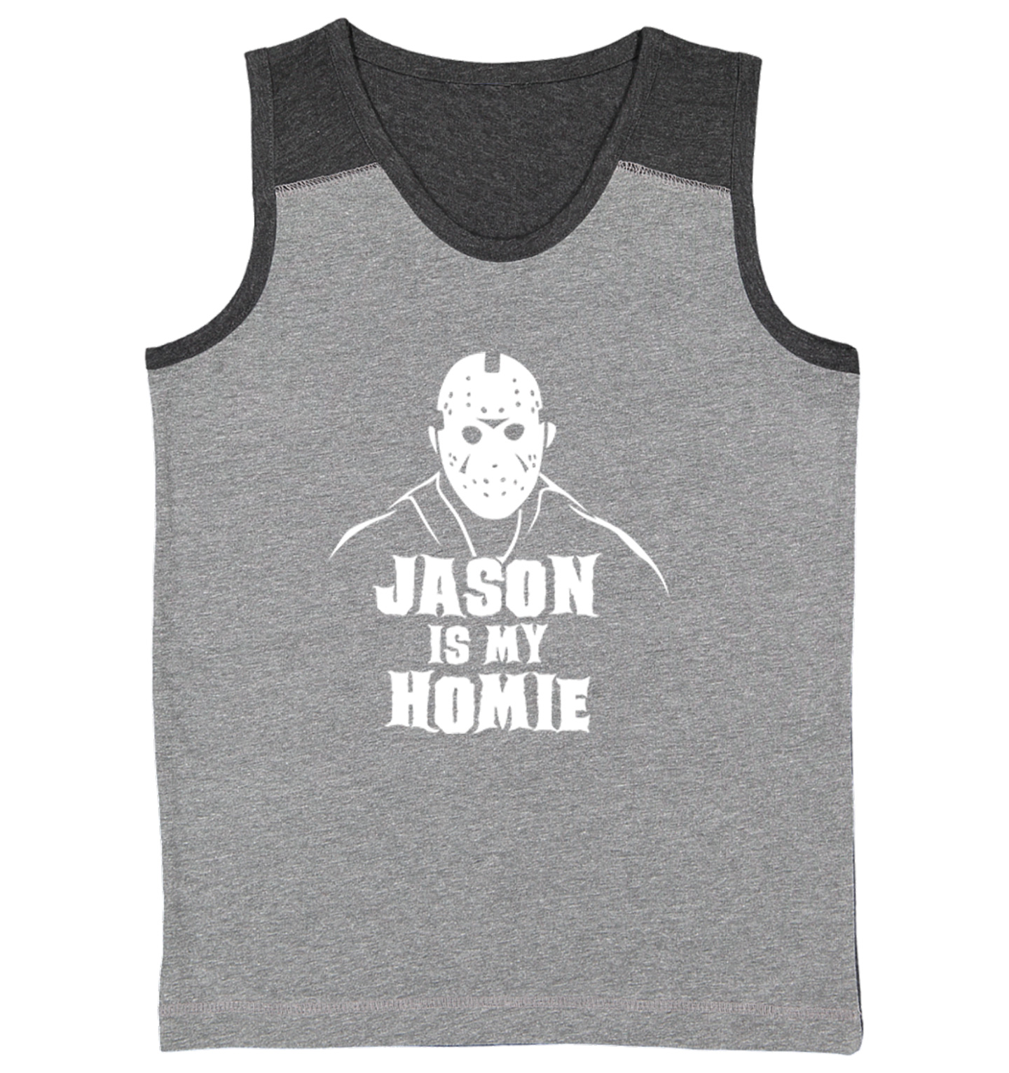 Jason Is My Homie - Halloween Mask Horror Movie Youth Contrast Tank Top - Picture 3 of 7
