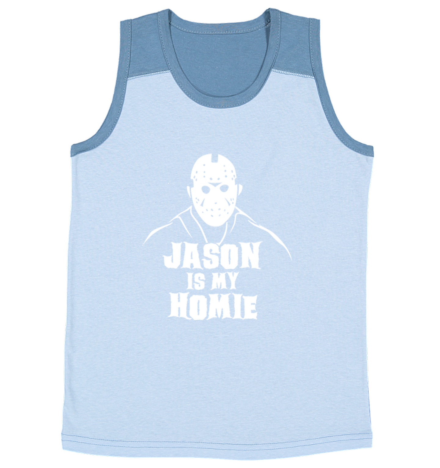 Jason Is My Homie - Halloween Mask Horror Movie Youth Contrast Tank Top - Picture 4 of 7