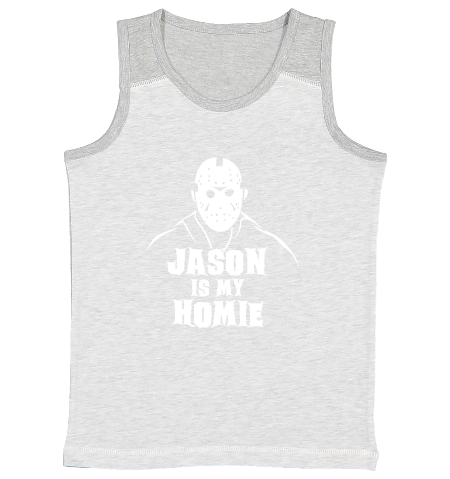Jason Is My Homie - Halloween Mask Horror Movie Youth Contrast Tank Top - Picture 5 of 7