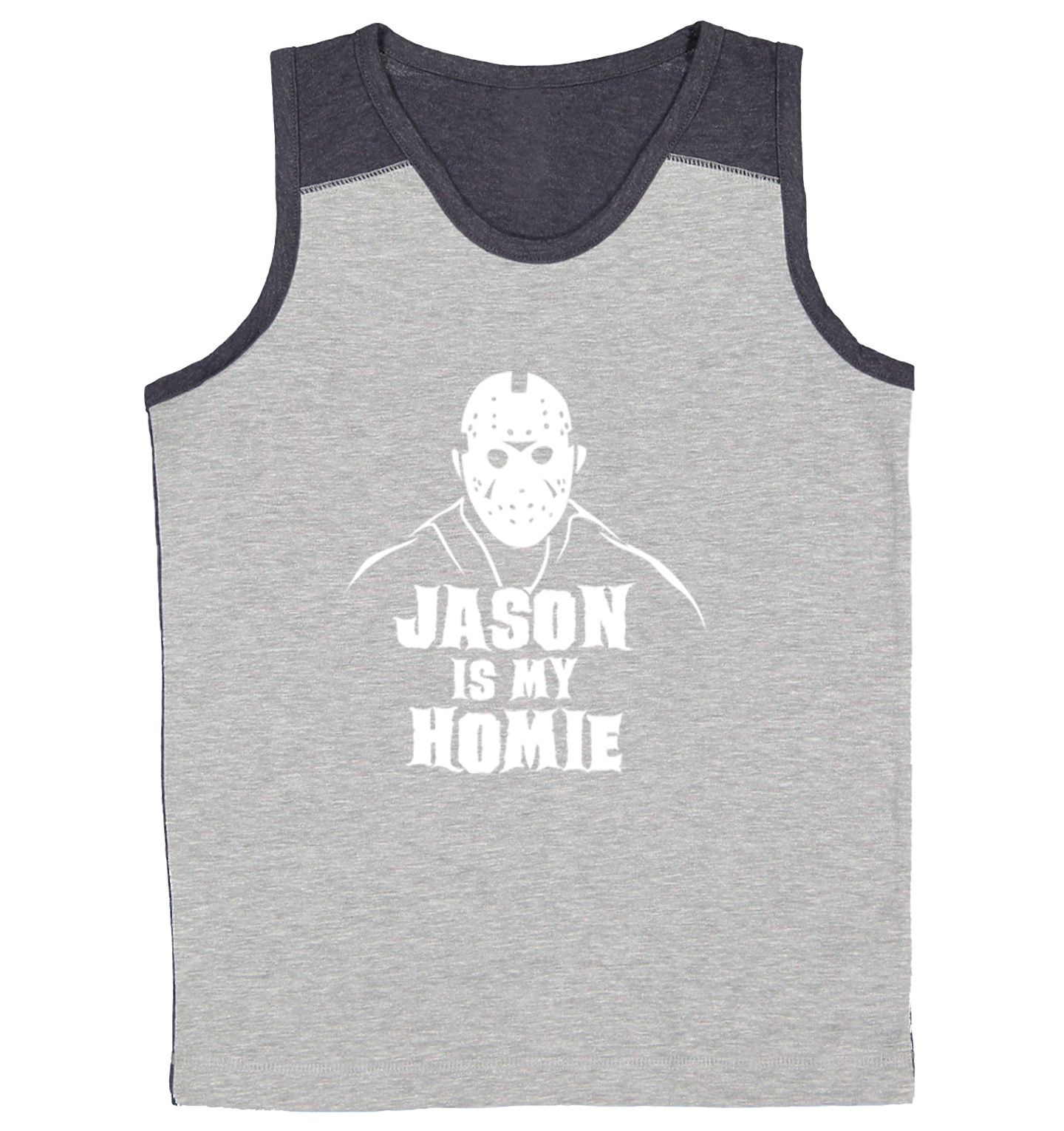 Jason Is My Homie - Halloween Mask Horror Movie Youth Contrast Tank Top - Picture 6 of 7