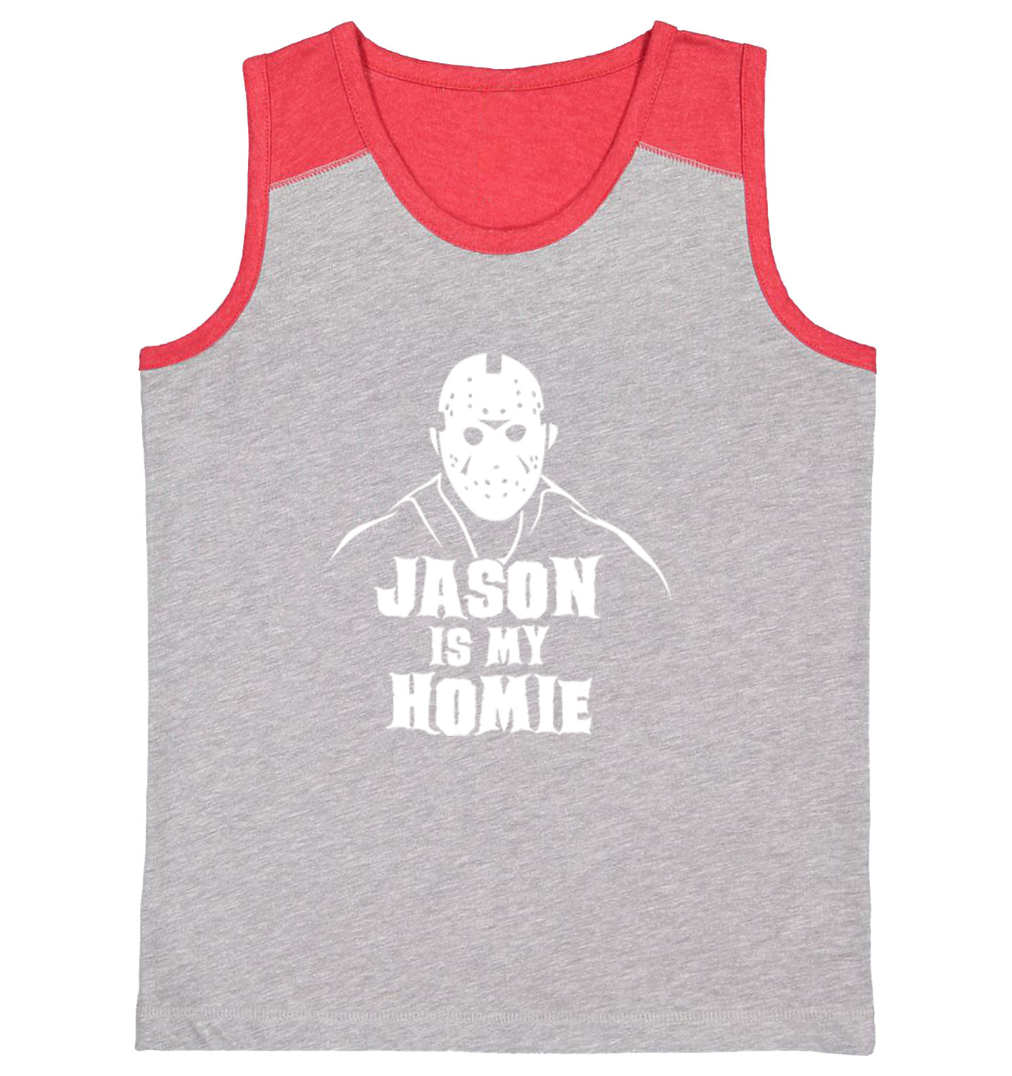 Jason Is My Homie - Halloween Mask Horror Movie Youth Contrast Tank Top - Picture 7 of 7