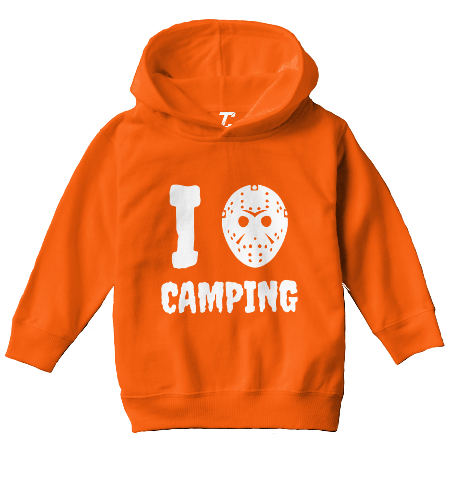 I Love Camping - Voorhees Horror Movie Halloween Mask Toddler/Youth Hoodie - Picture 8 of 12