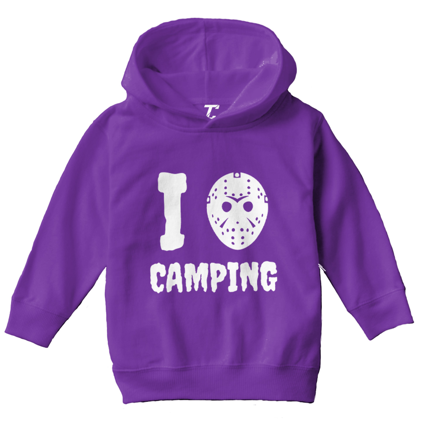 I Love Camping - Voorhees Horror Movie Halloween Mask Toddler/Youth Hoodie - Picture 9 of 12