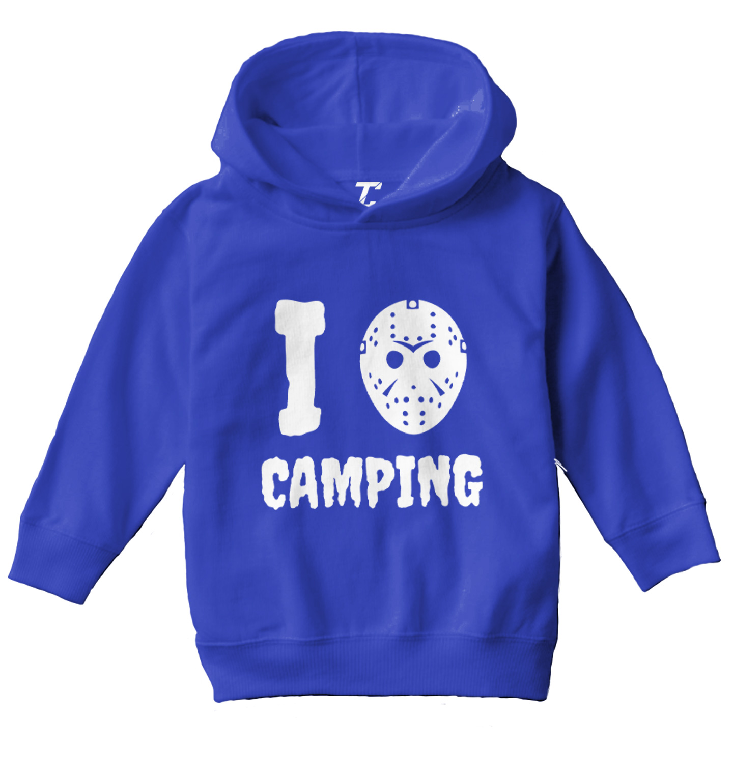I Love Camping - Voorhees Horror Movie Halloween Mask Toddler/Youth Hoodie - Picture 11 of 12