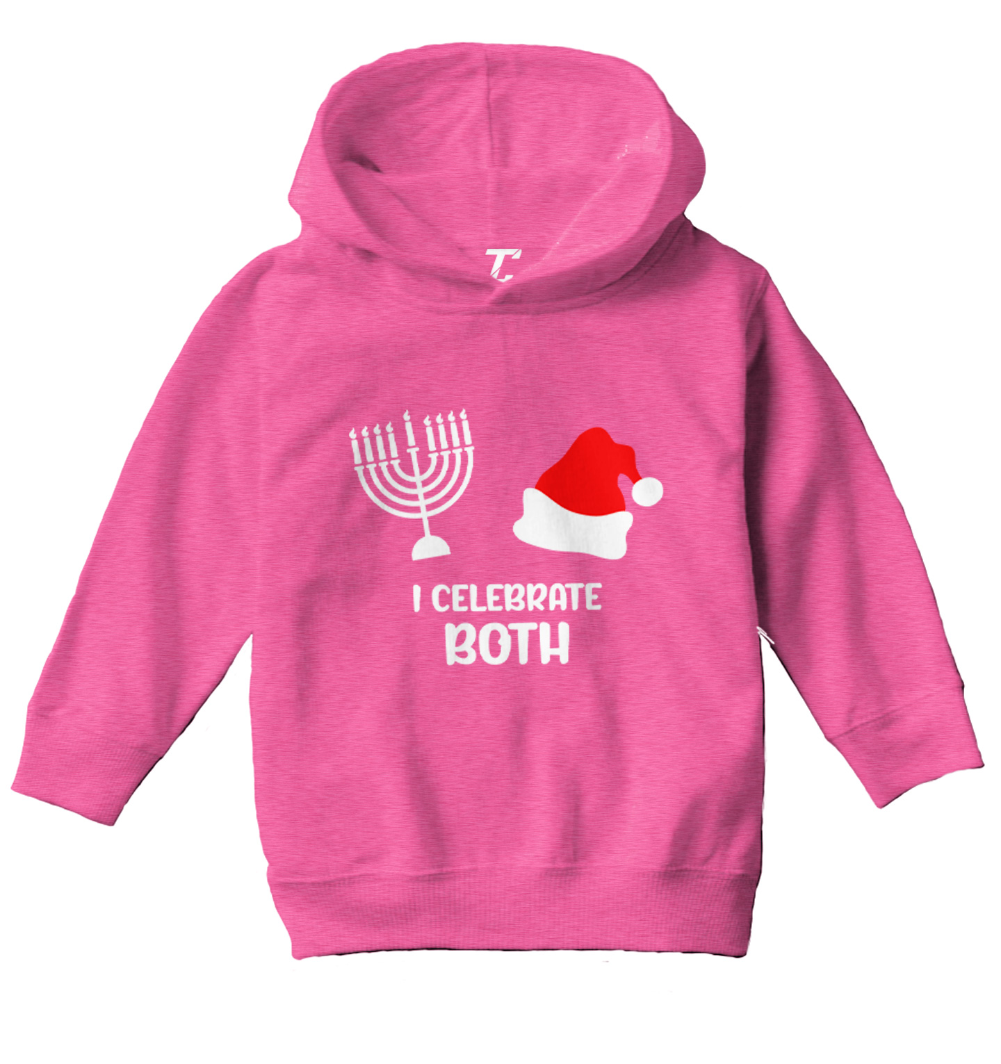 I Celebrate Both - Santa Christmas Hanukkah Holiday Toddler/Youth Hoodie - Picture 4 of 12
