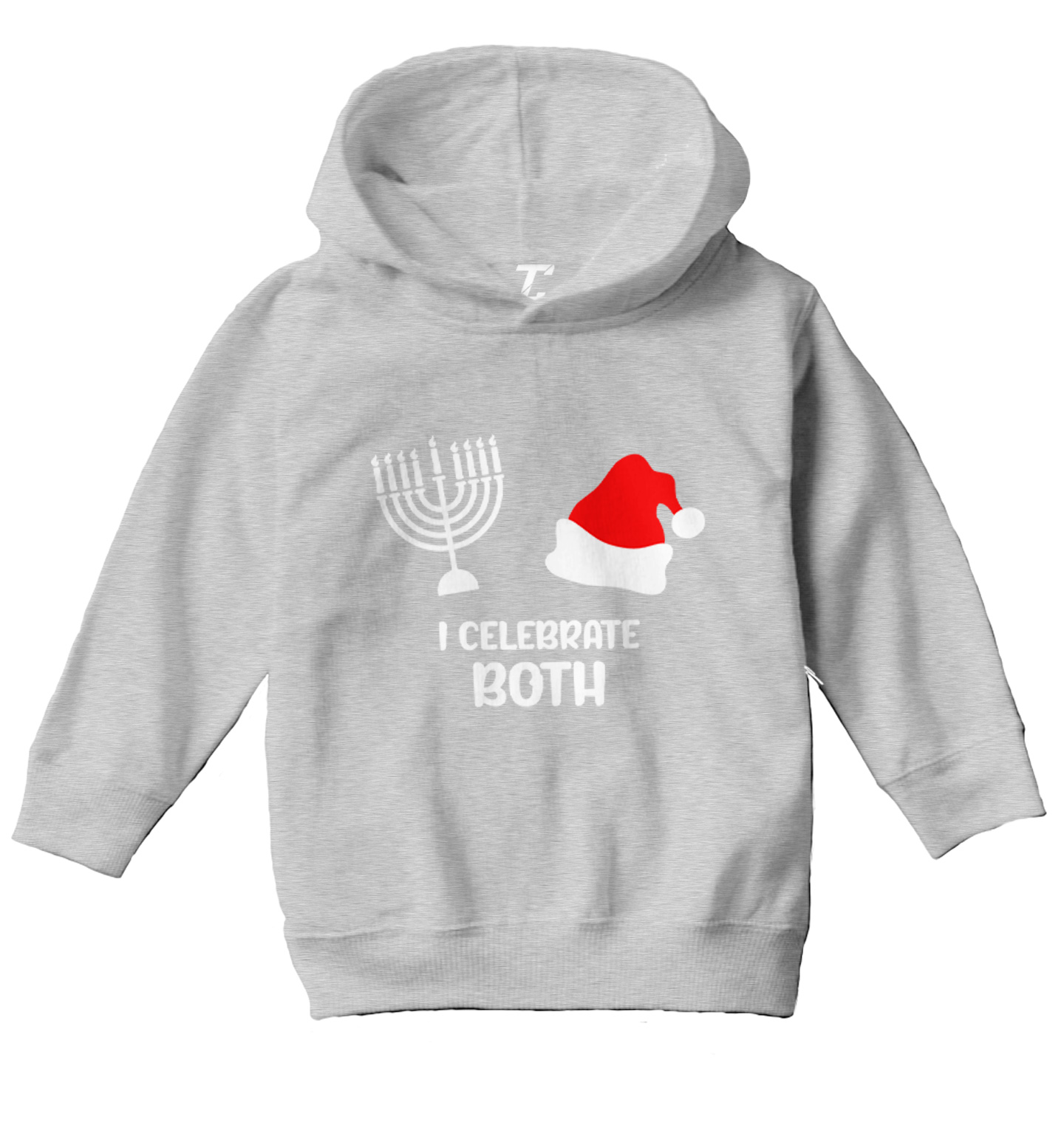 I Celebrate Both - Santa Christmas Hanukkah Holiday Toddler/Youth Hoodie - Picture 6 of 12