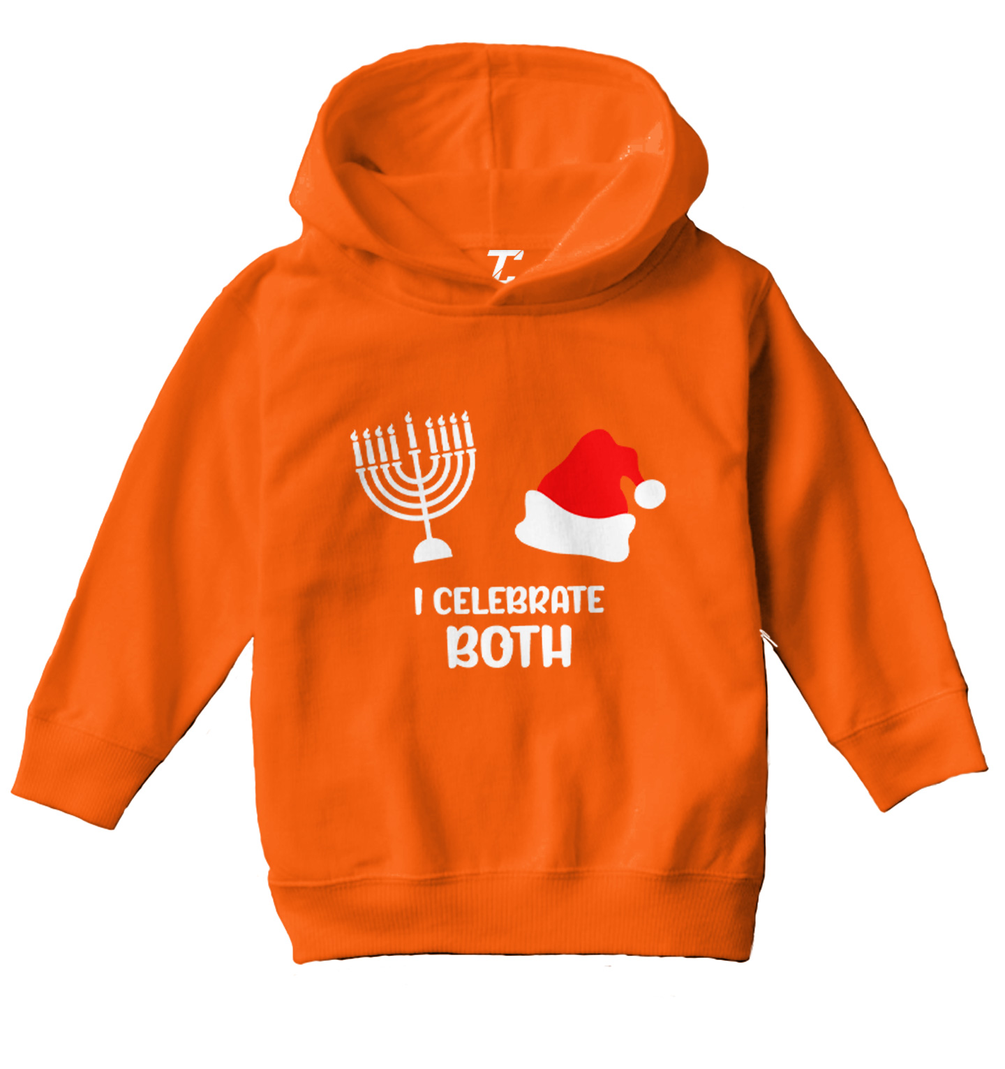 I Celebrate Both - Santa Christmas Hanukkah Holiday Toddler/Youth Hoodie - Picture 8 of 12