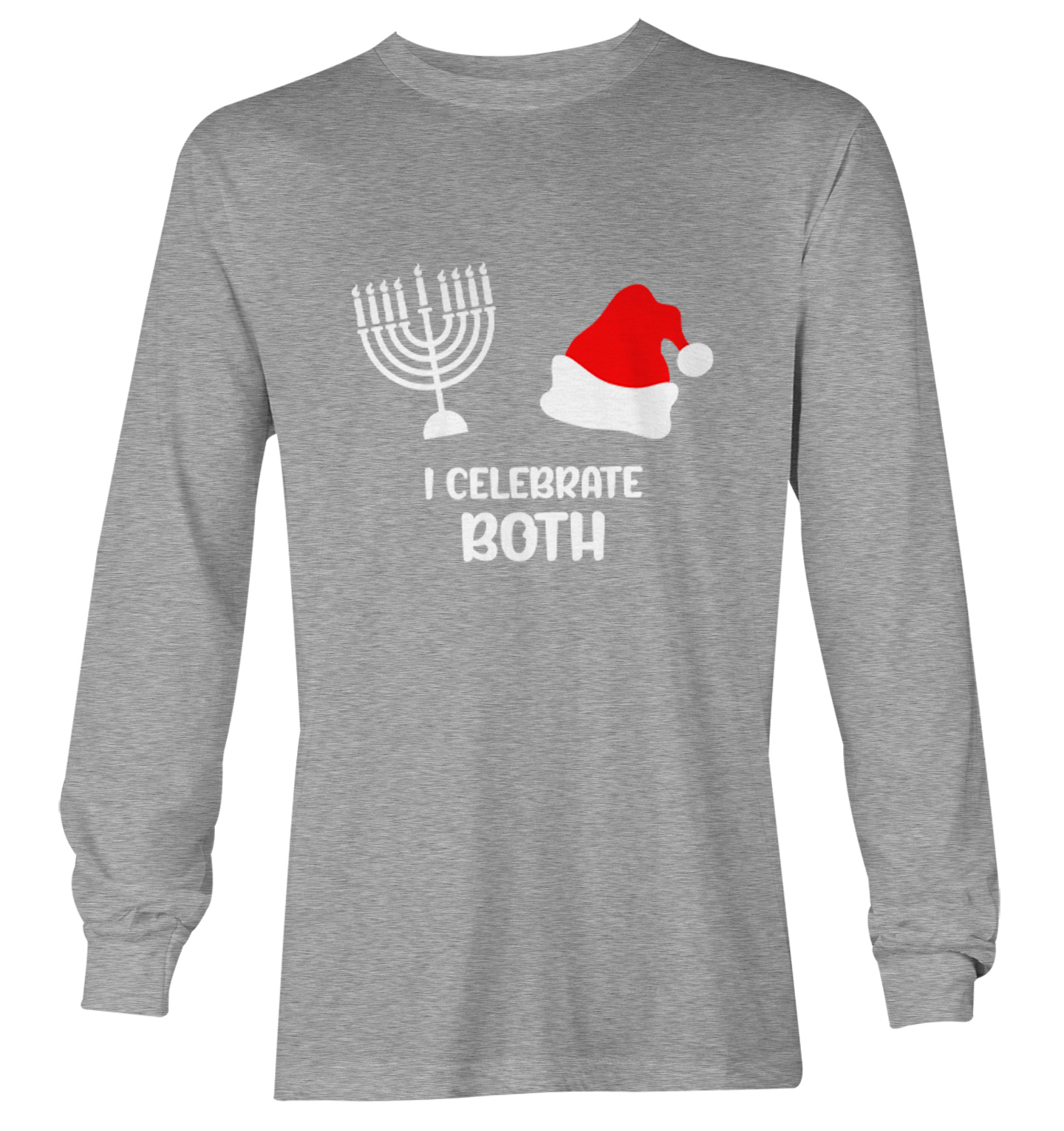 I Celebrate Both - Santa Christmas Hanukkah Holiday Youth T-Shirt - Picture 16 of 20