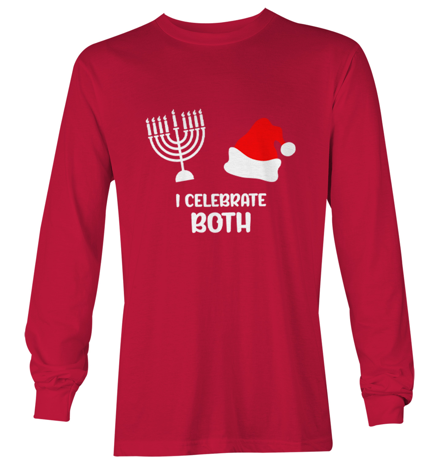 I Celebrate Both - Santa Christmas Hanukkah Holiday Youth T-Shirt - Picture 19 of 20