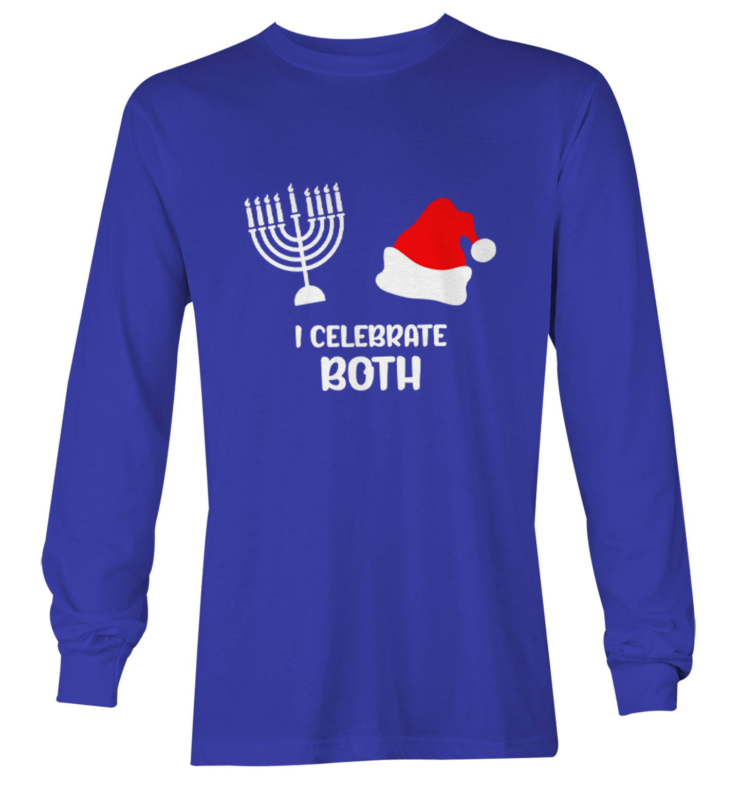 I Celebrate Both - Santa Christmas Hanukkah Holiday Youth T-Shirt - Picture 20 of 20
