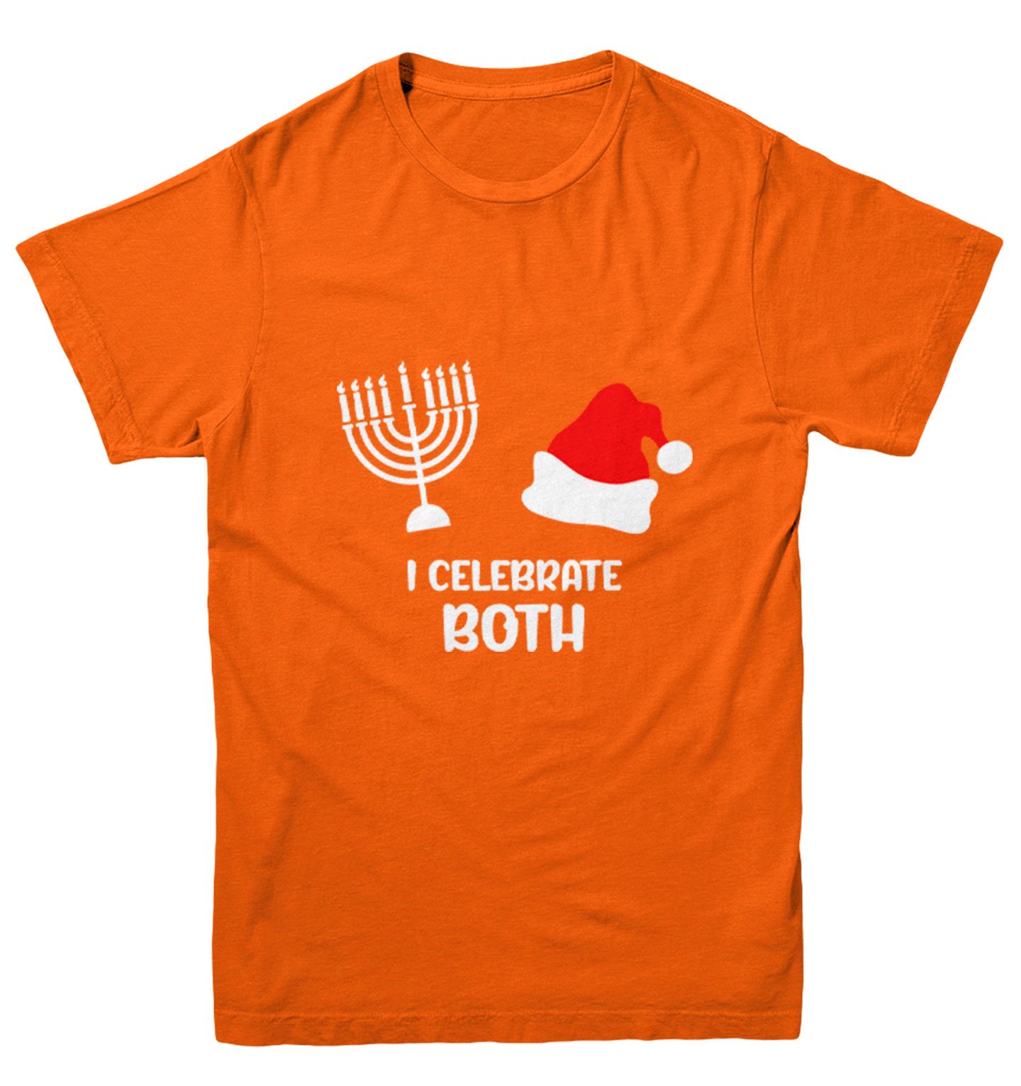 I Celebrate Both - Santa Christmas Hanukkah Holiday Youth T-Shirt - Picture 8 of 20
