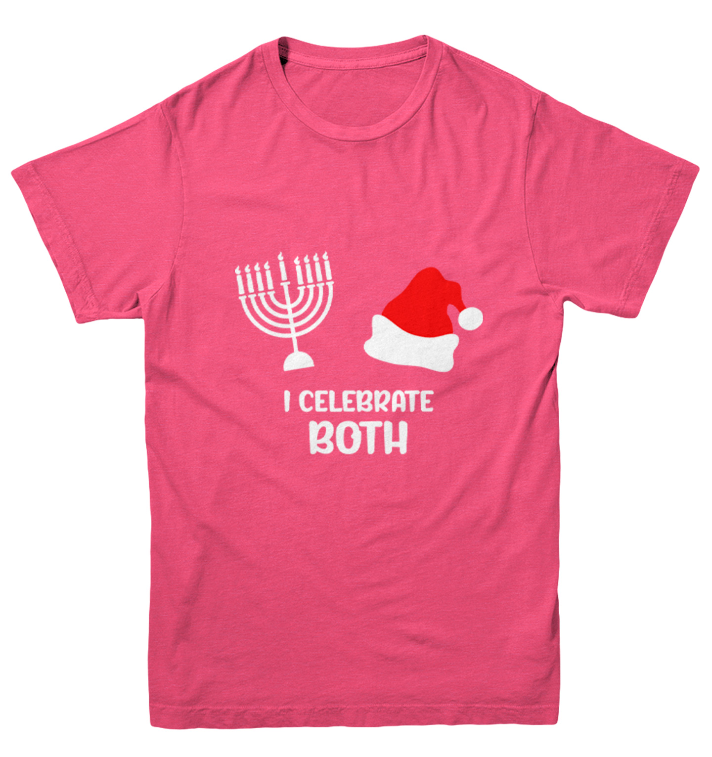 I Celebrate Both - Santa Christmas Hanukkah Holiday Youth T-Shirt - Picture 9 of 20