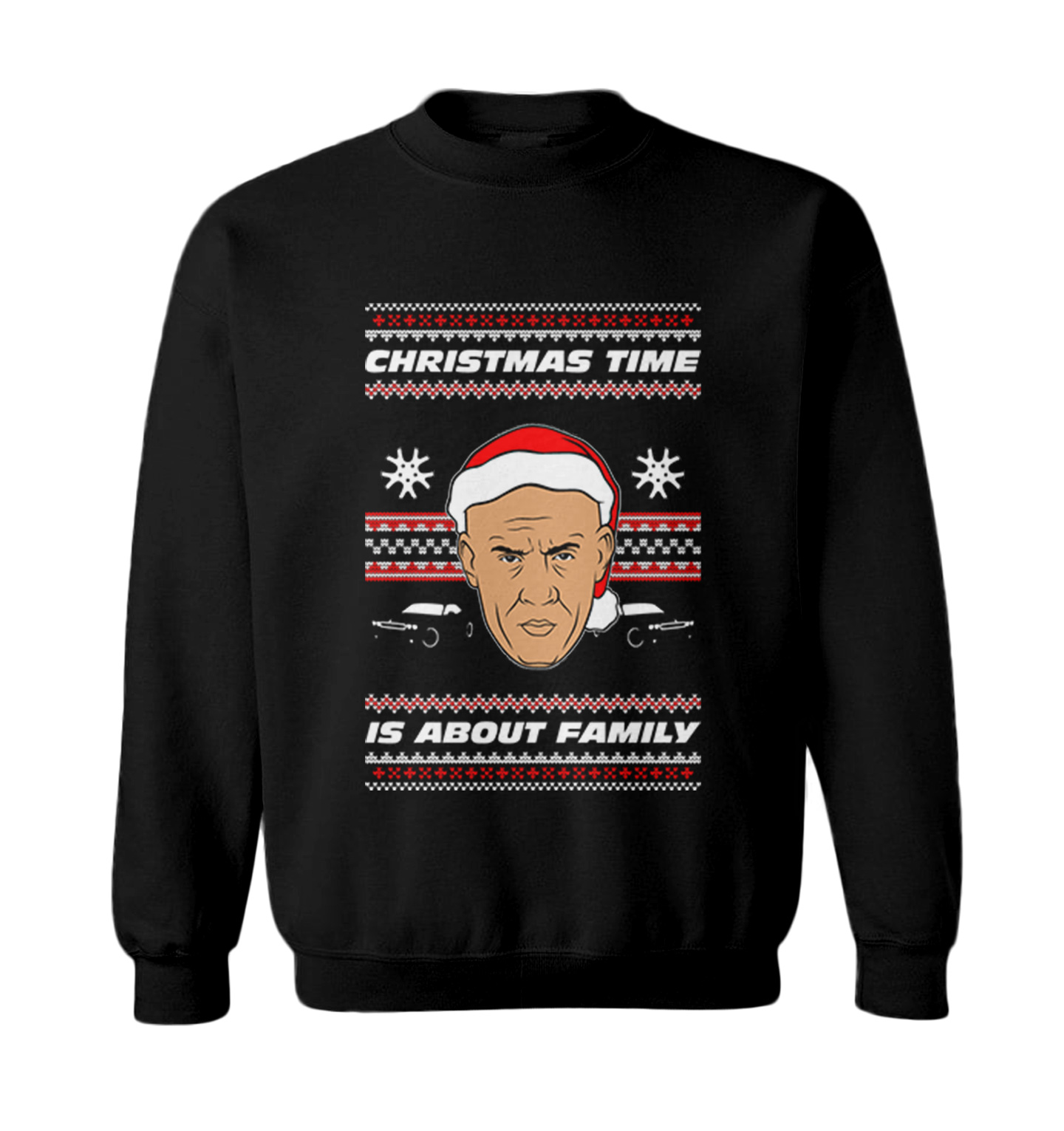 Christmas Time Is About Family - Ugly Sweater Fast Car Toddler Crewneck Sweater - Picture 2 of 8