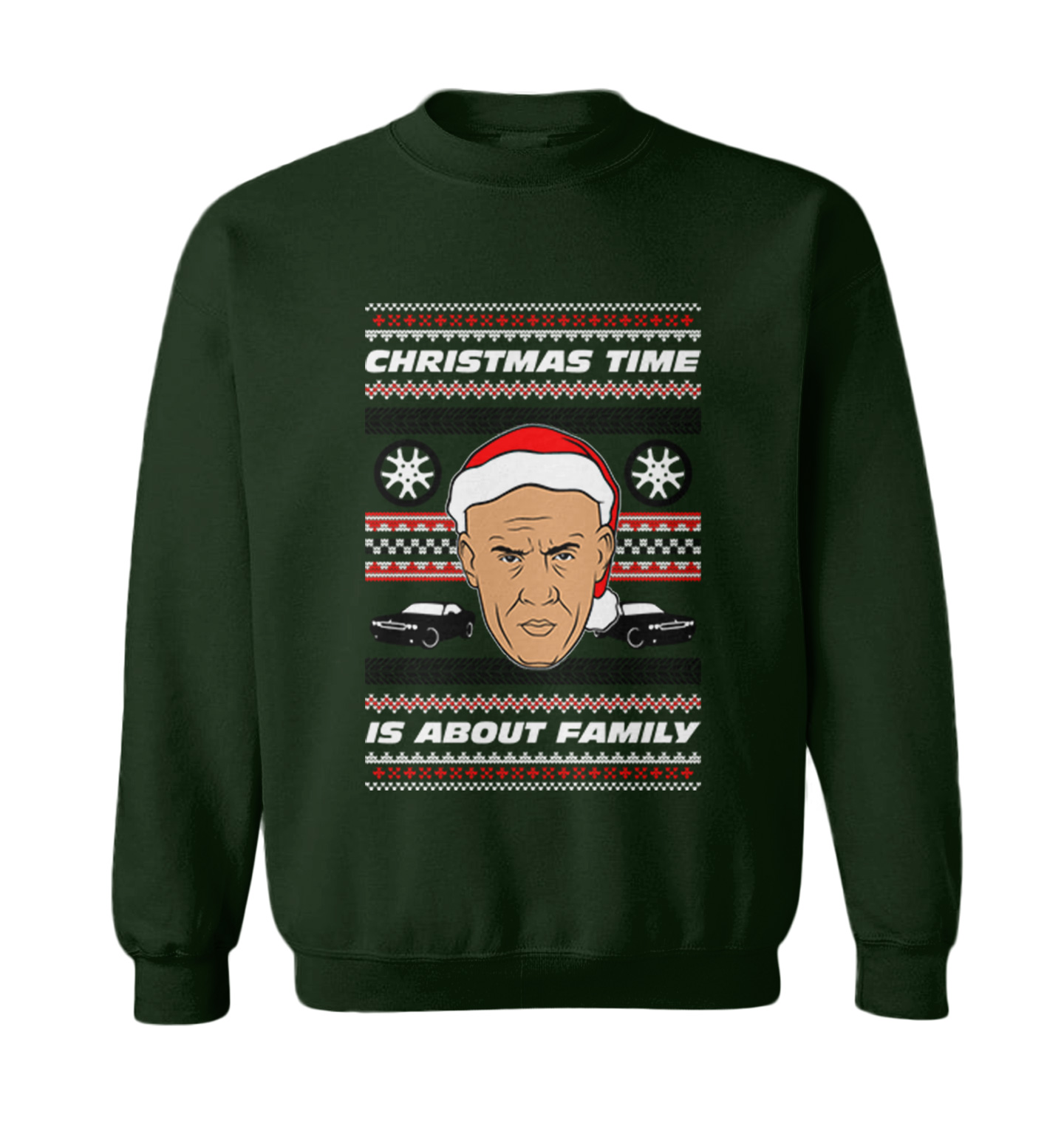 Christmas Time Is About Family - Ugly Sweater Fast Car Toddler Crewneck Sweater - Picture 3 of 8