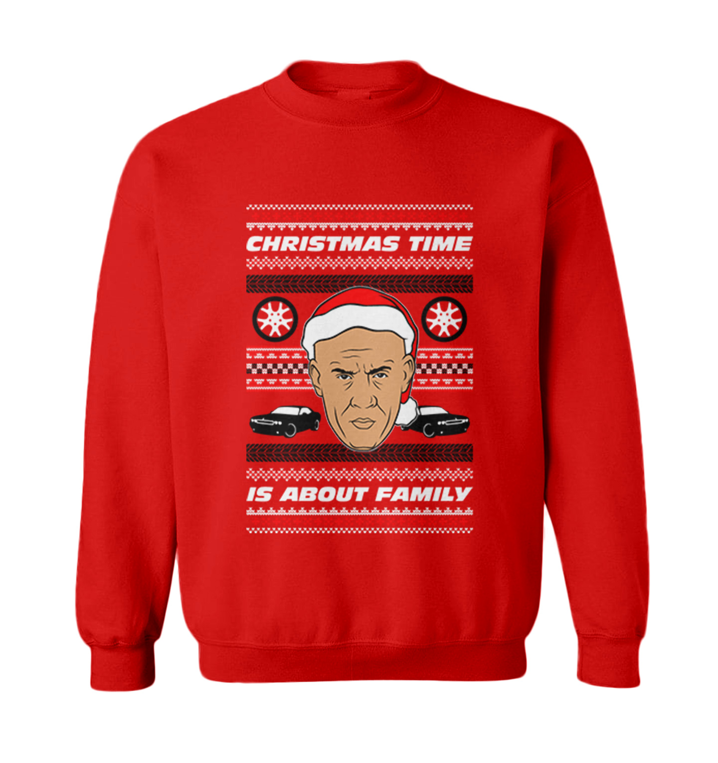 Christmas Time Is About Family - Ugly Sweater Fast Car Toddler Crewneck Sweater - Picture 7 of 8