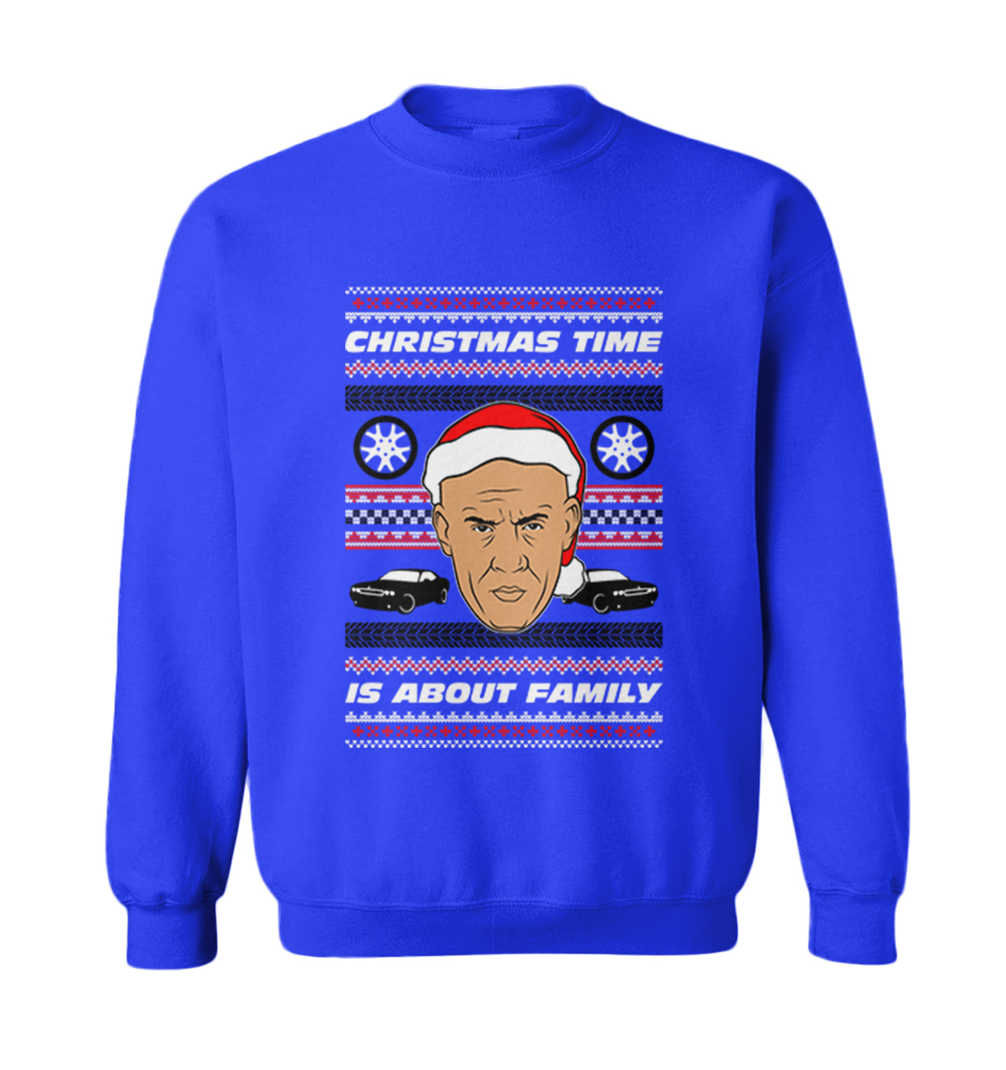 Christmas Time Is About Family - Ugly Sweater Fast Car Toddler Crewneck Sweater - Picture 8 of 8