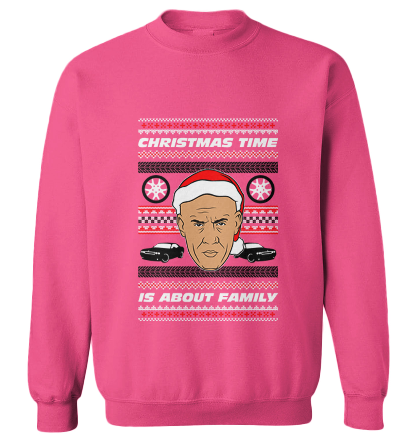 Christmas Time Is About Family - Ugly Sweater Fast Car Toddler Crewneck Sweater - Picture 6 of 8