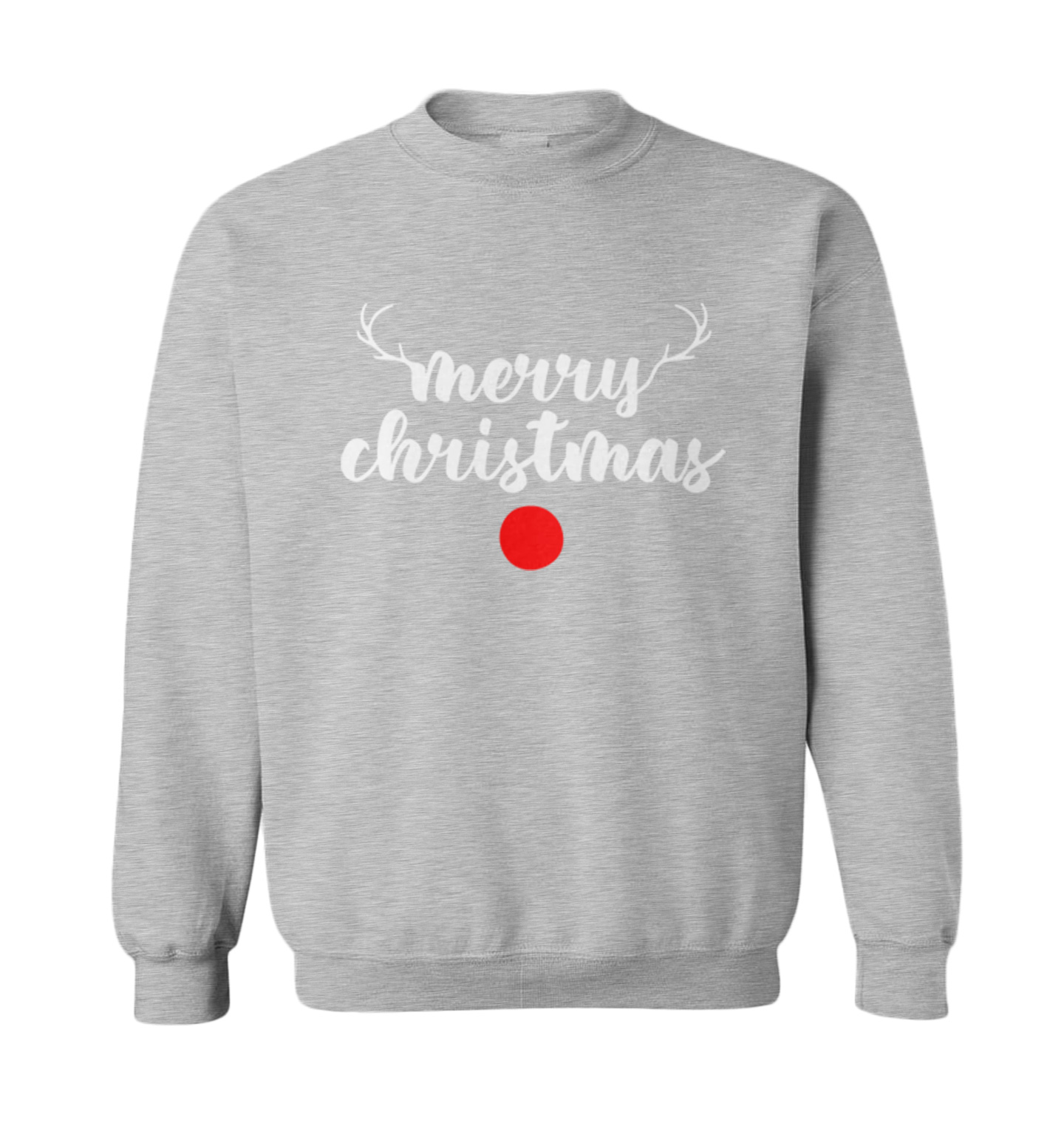 Merry Christmas Rudolph Nose - Xmas Reindeer Holiday Toddler Crewneck Sweater - Picture 4 of 8