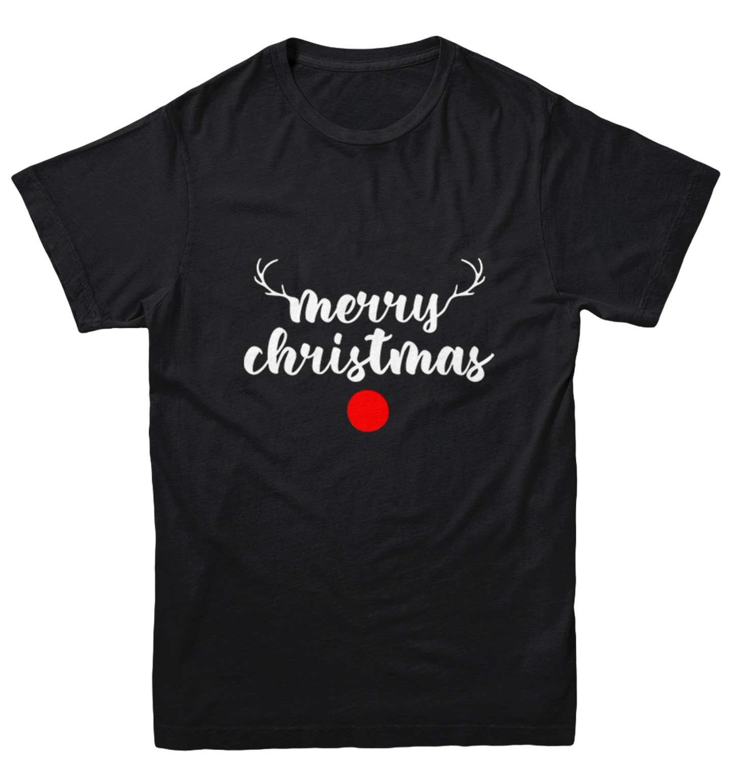 Merry Christmas Rudolph Nose - Xmas Reindeer Holiday Youth T-Shirt - Picture 2 of 20