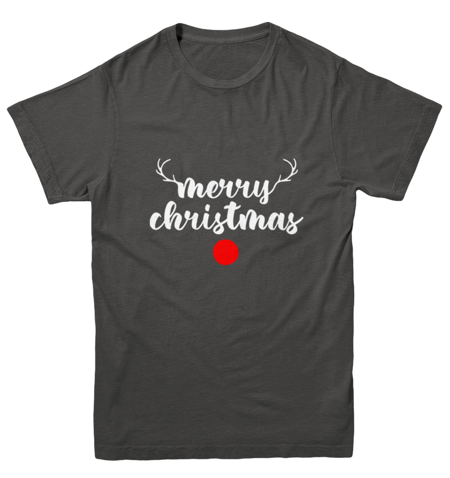 Merry Christmas Rudolph Nose - Xmas Reindeer Holiday Youth T-Shirt - Picture 3 of 20