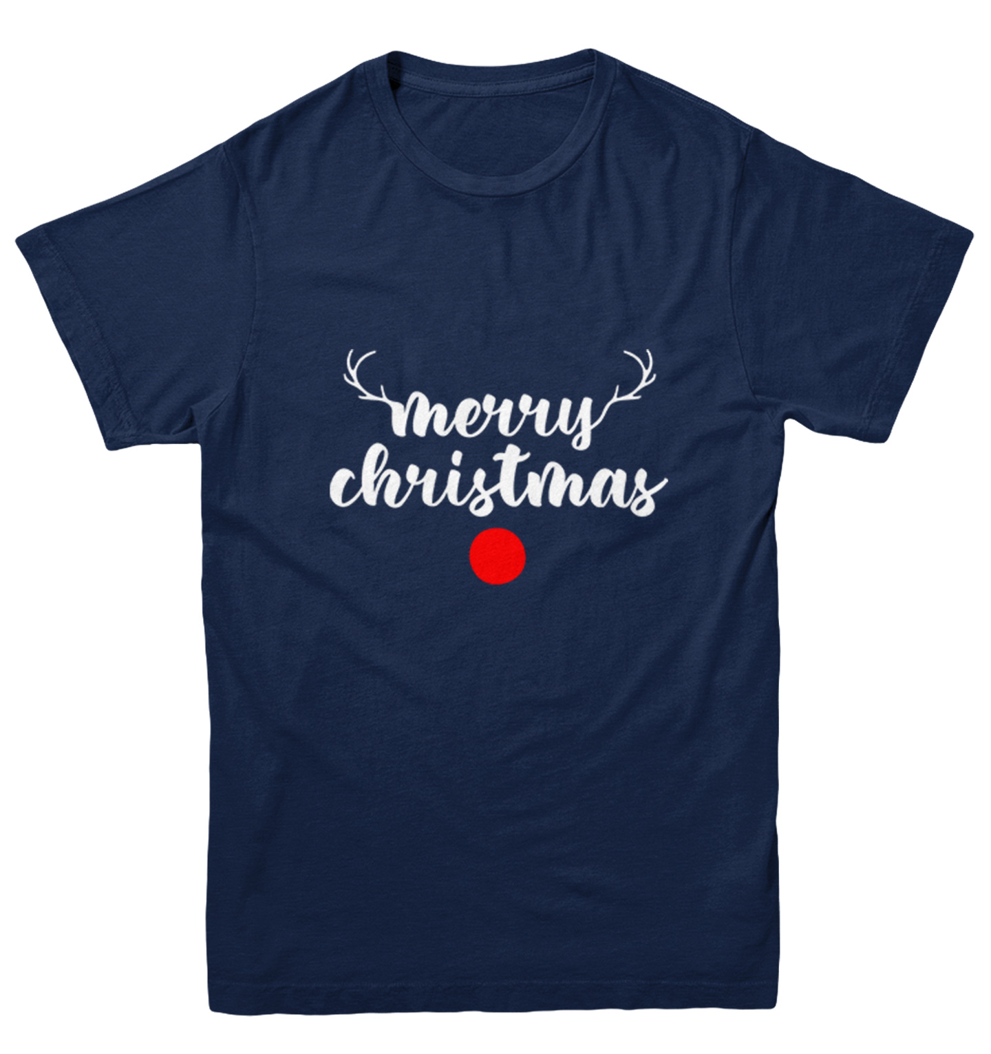 Merry Christmas Rudolph Nose - Xmas Reindeer Holiday Youth T-Shirt - Picture 7 of 20