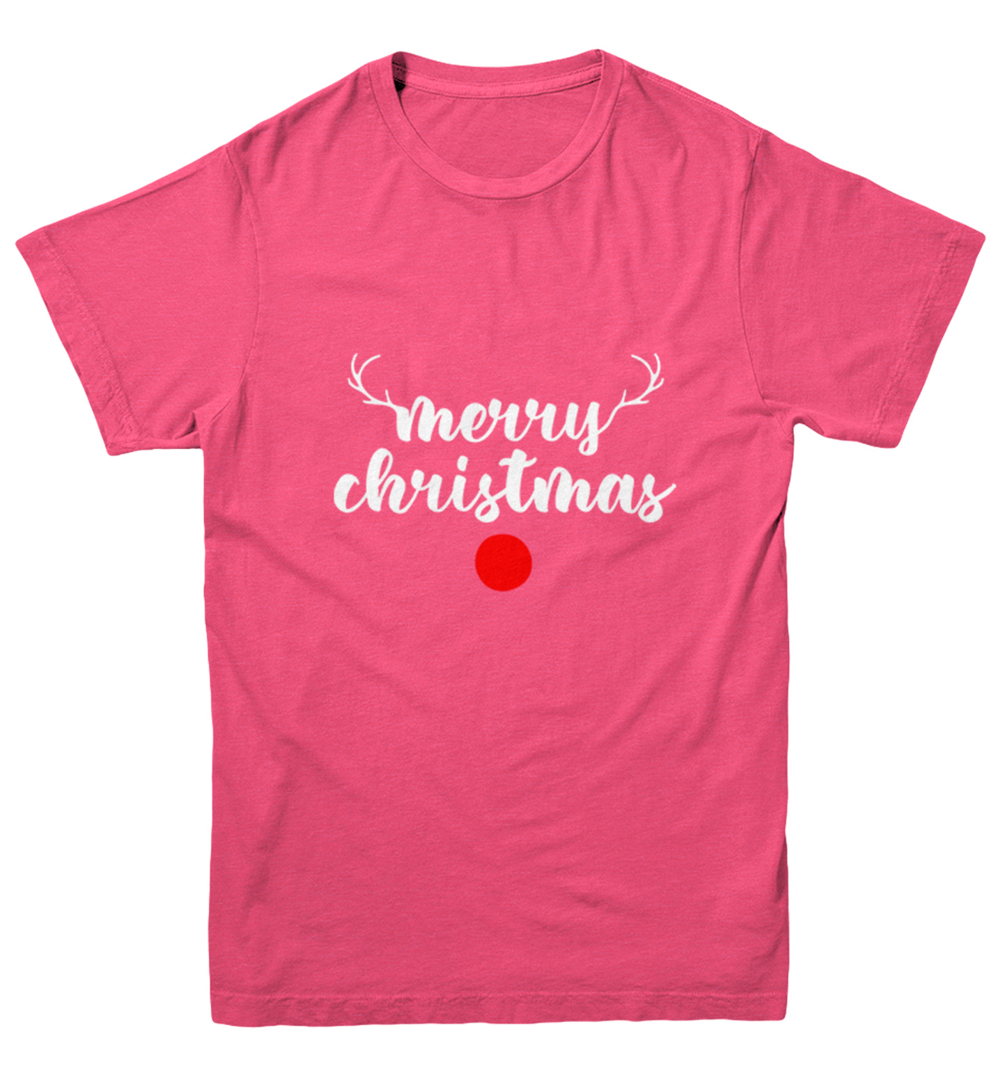Merry Christmas Rudolph Nose - Xmas Reindeer Holiday Youth T-Shirt - Picture 9 of 20