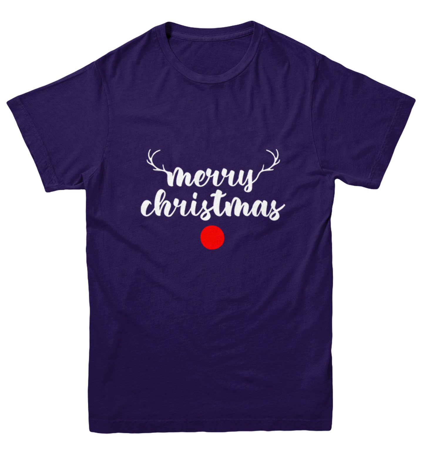 Merry Christmas Rudolph Nose - Xmas Reindeer Holiday Youth T-Shirt - Picture 10 of 20