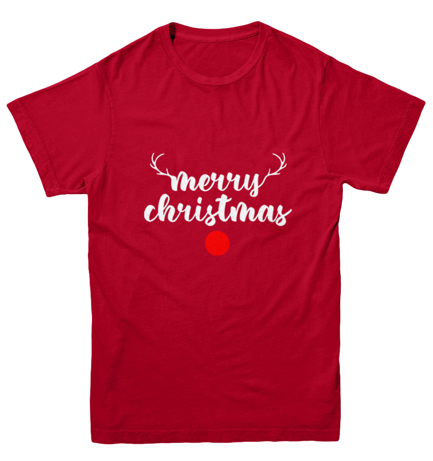 Merry Christmas Rudolph Nose - Xmas Reindeer Holiday Youth T-Shirt - Picture 11 of 20