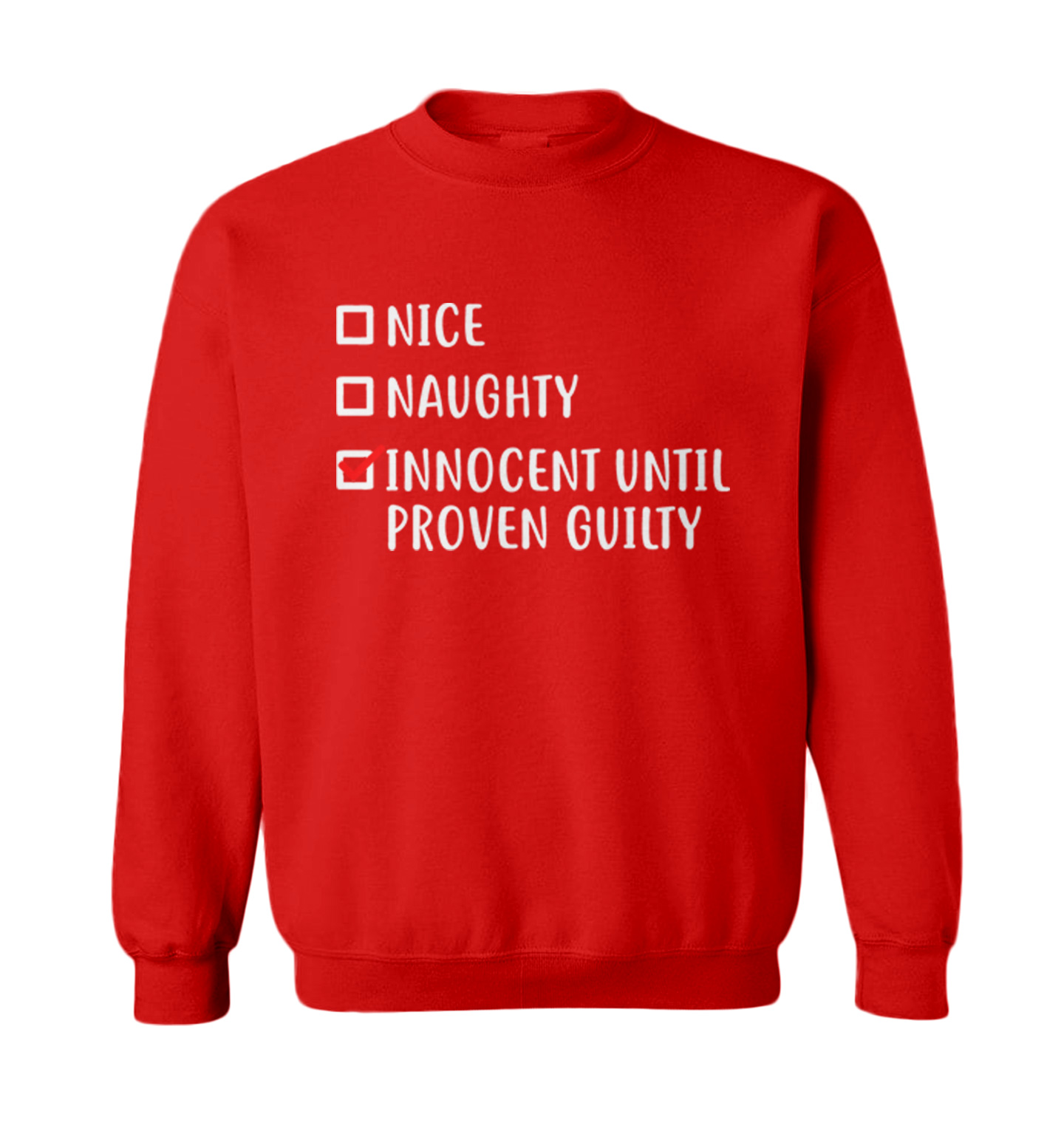 Innocent Until Proven Guilty - Nice Naughty Christmas Toddler Crewneck Sweater - Picture 7 of 8